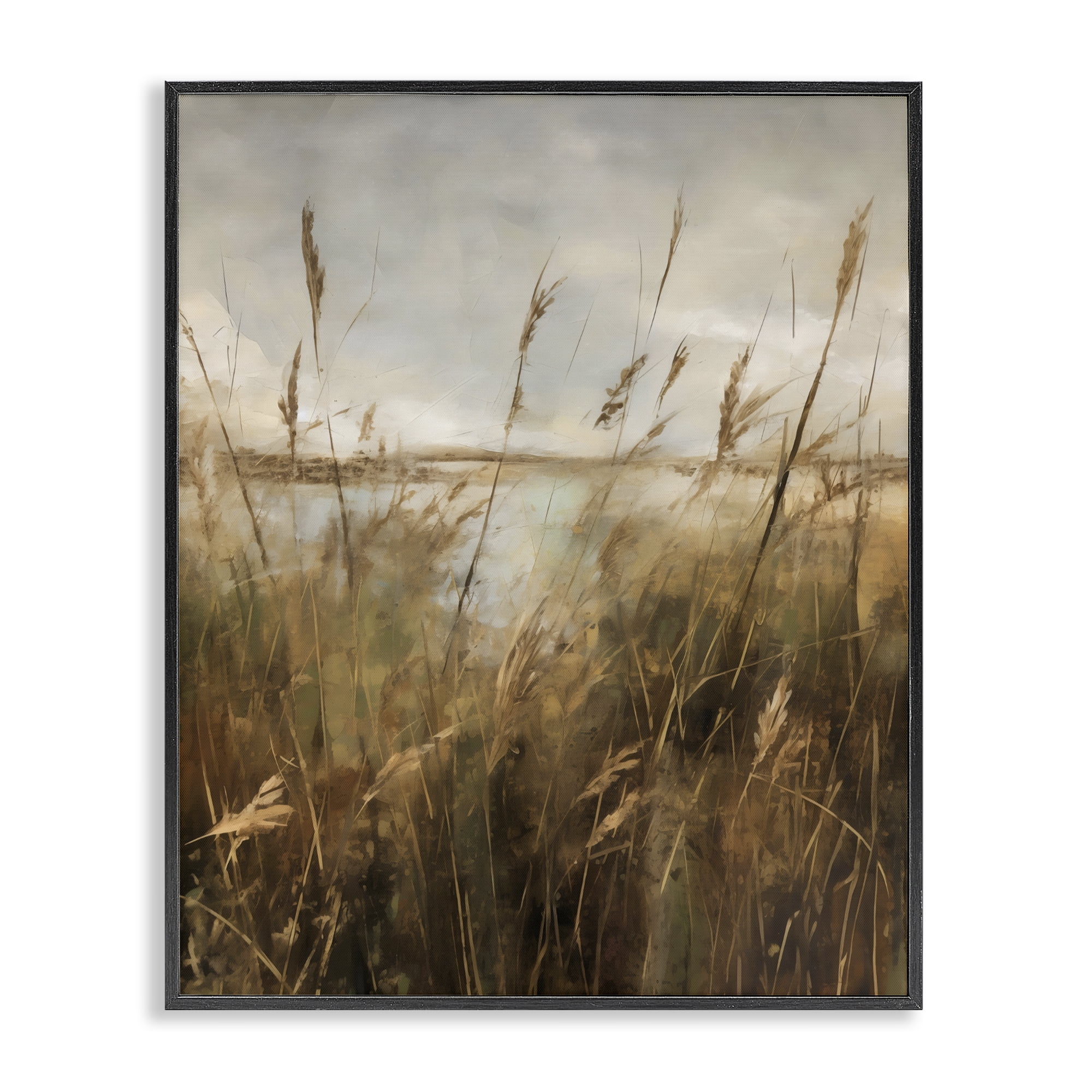 Stupell Industries Tall Grass Beside Quiet Lake Black Framed Giclee Art, design by Creative Studio