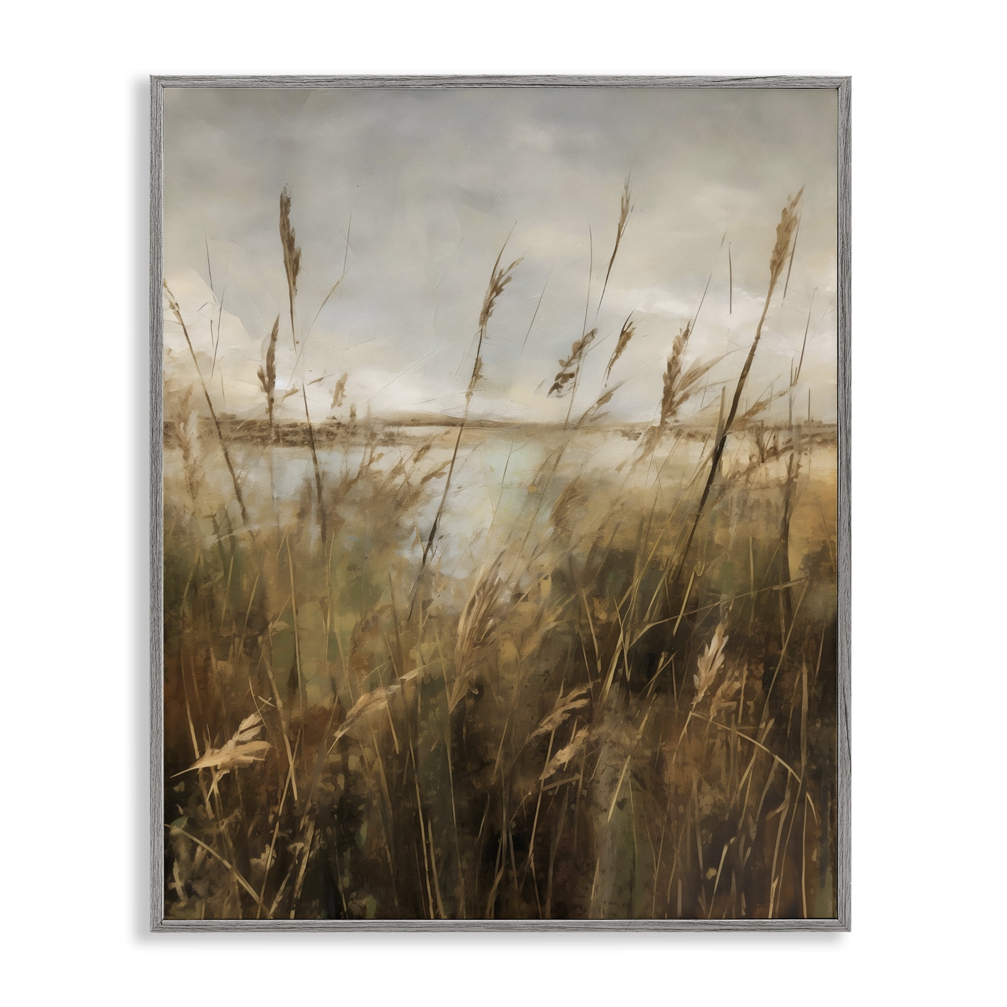 Stupell Industries Tall Grass Beside Quiet Lake Gray Framed Giclee Art, design by Creative Studio
