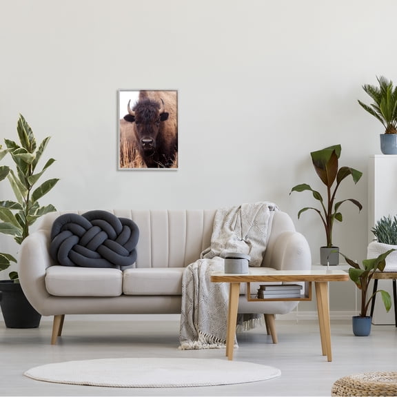 Stupell Industries Tall Grass Bison Portrait Country Cattle Autumn Photography, 16 x 20,Design by Debra Van Swearingen