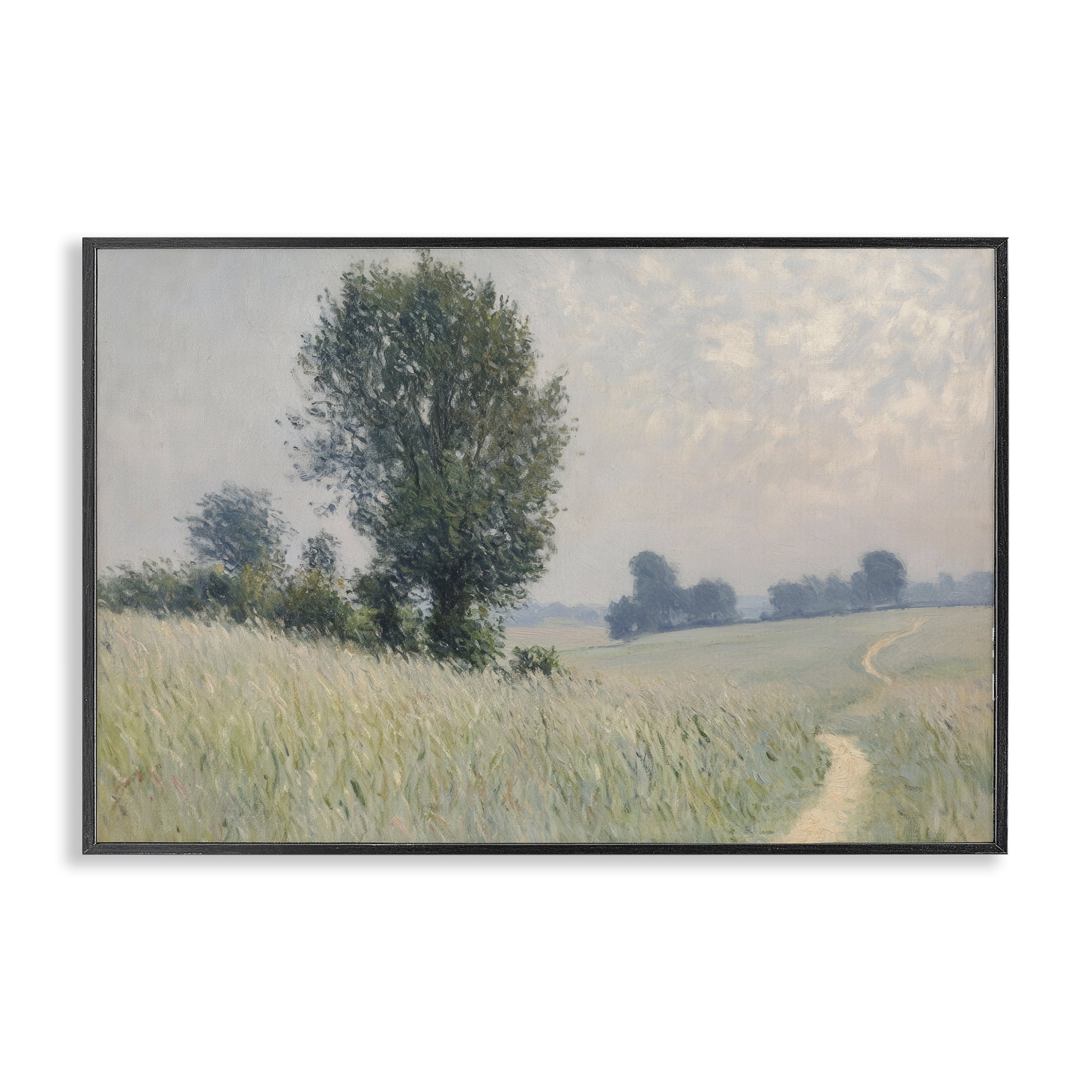 Stupell Industries Tall Grass Path Through Meadow Black Framed Giclee Art, design by Petal Prints Design