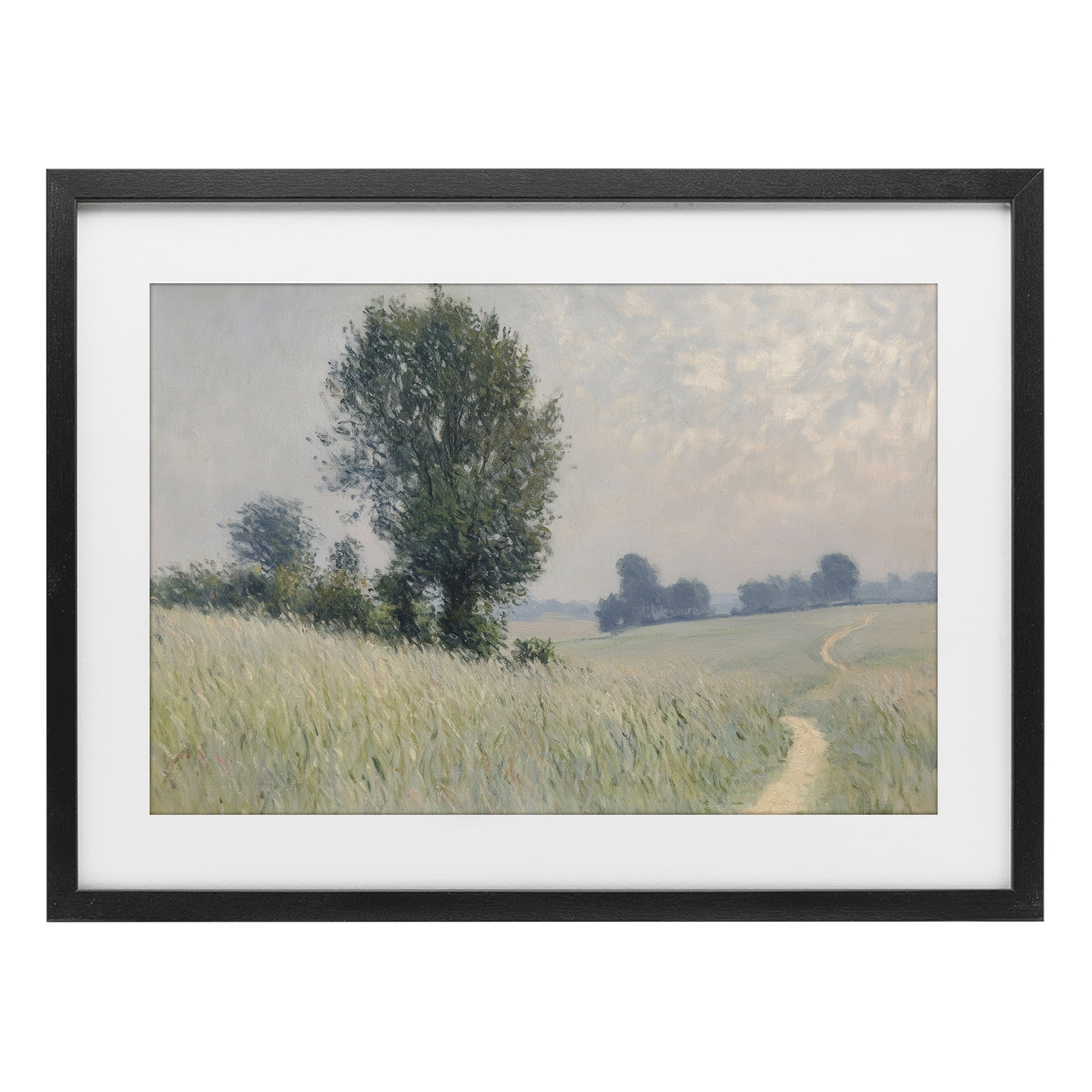 Stupell Industries Tall Grass Path Through Meadow Black Framed Print Under Glass, design by Petal Prints Design