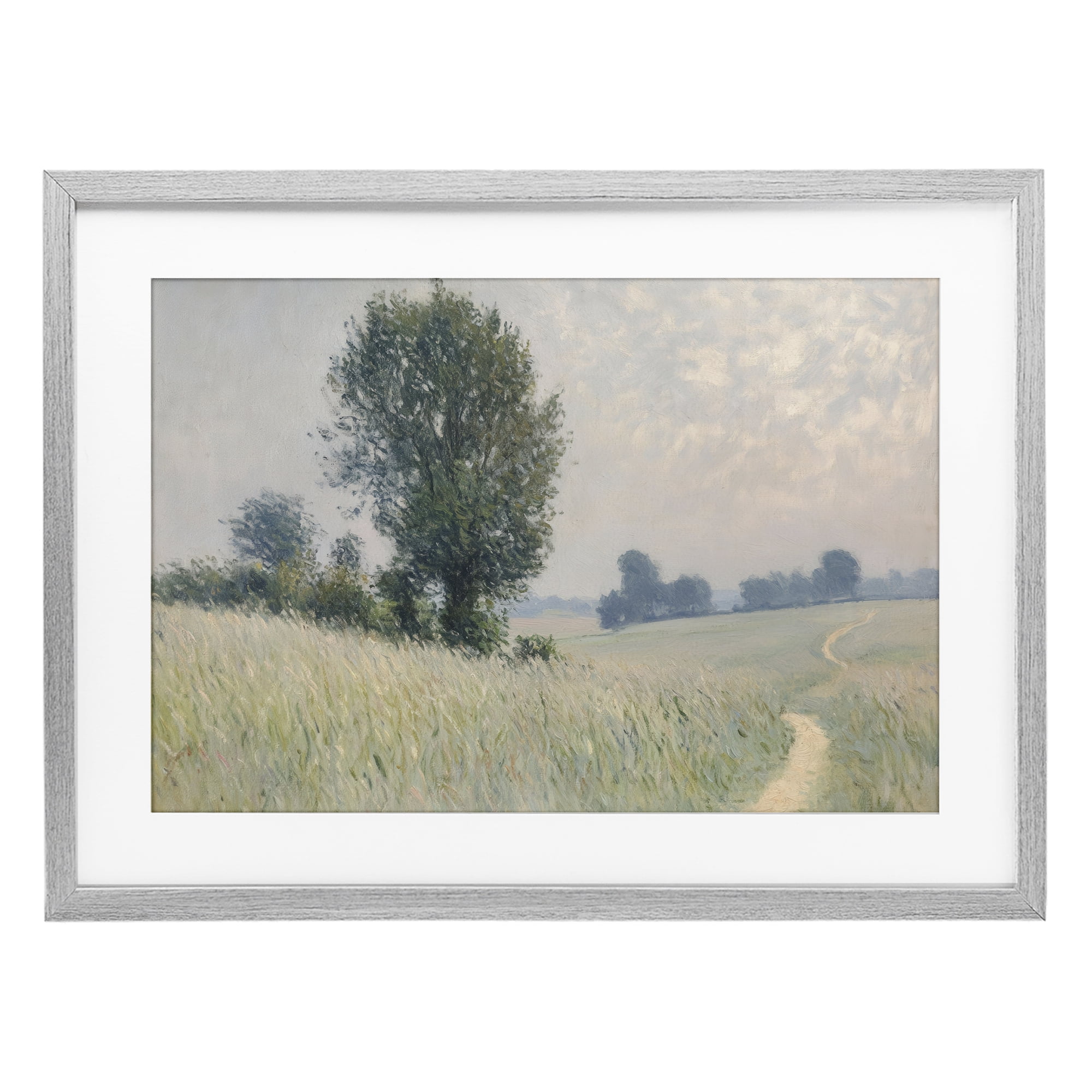 Stupell Industries Tall Grass Path Through Meadow Gray Framed Print Under Glass, design by Petal Prints Design