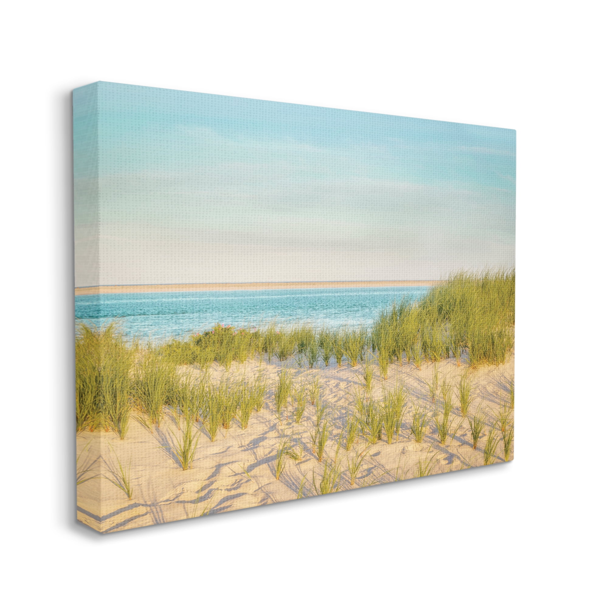 Tall Grass Sand Dunes Nautical Beach Landscape Canvas Art