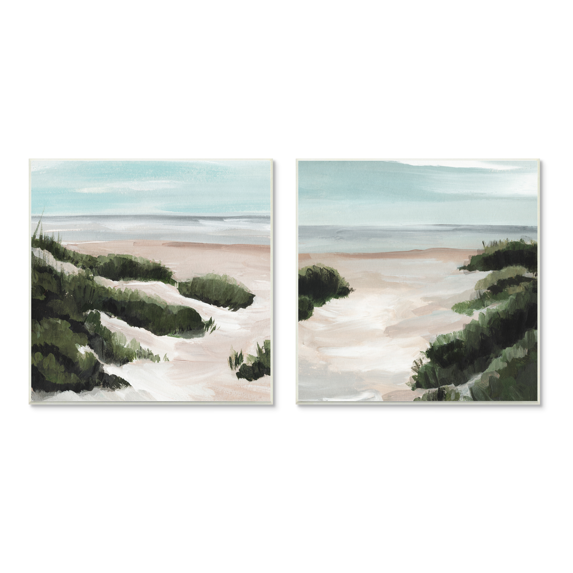 Stupell Industries Tall Grass Sand Dunes Soft Wave Beach Landscape, 12 x 12,Design by Annie Warren