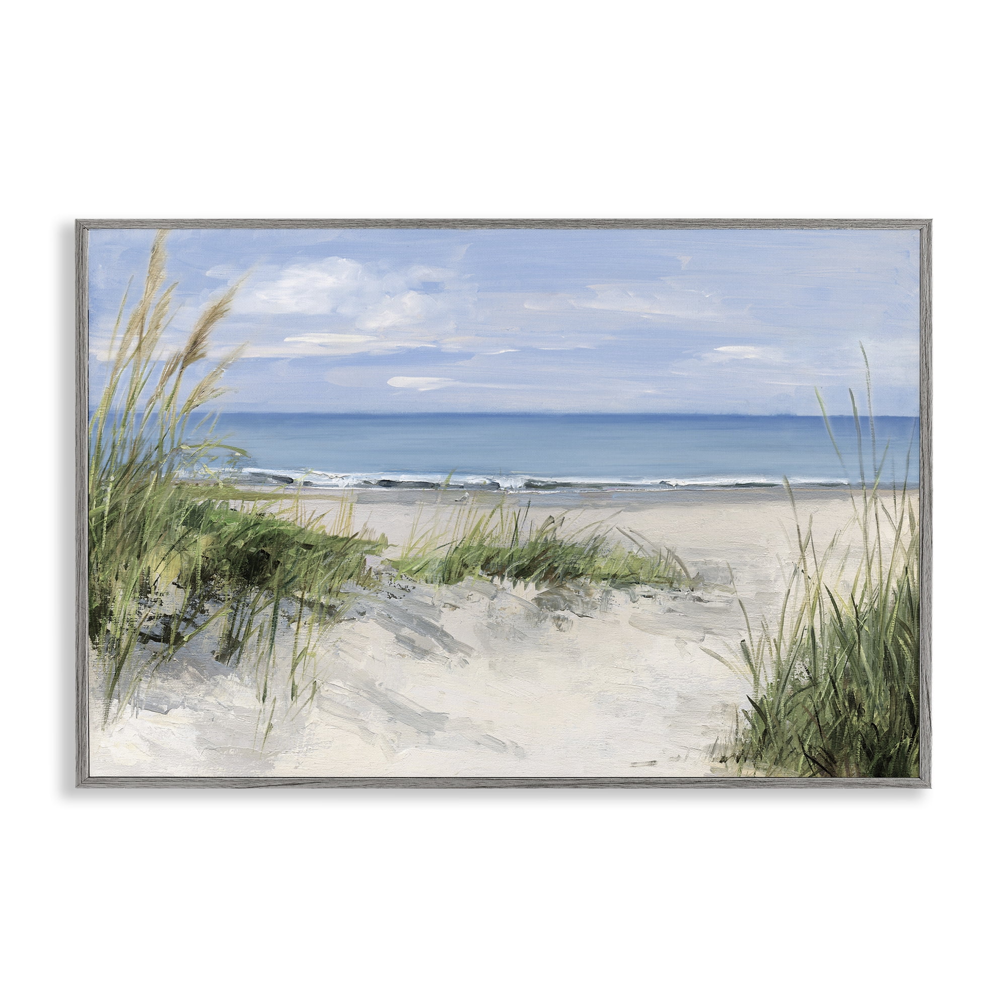 Stupell Industries Tall Grasses by Beach Coast Gray Framed Giclee Art, design by Sally Swatland