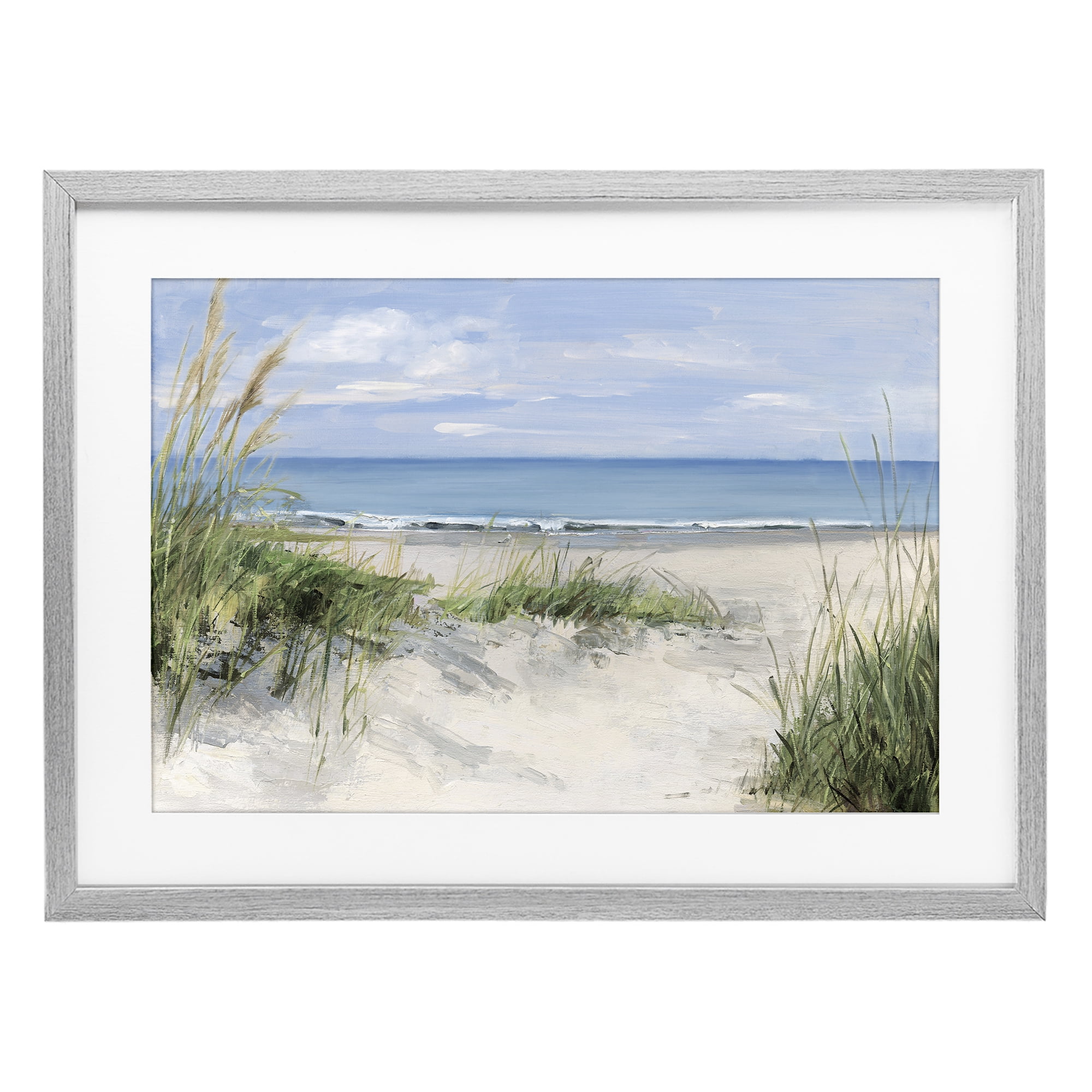 Stupell Industries Tall Grasses by Beach Coast Gray Framed Print Under Glass, design by Sally Swatland