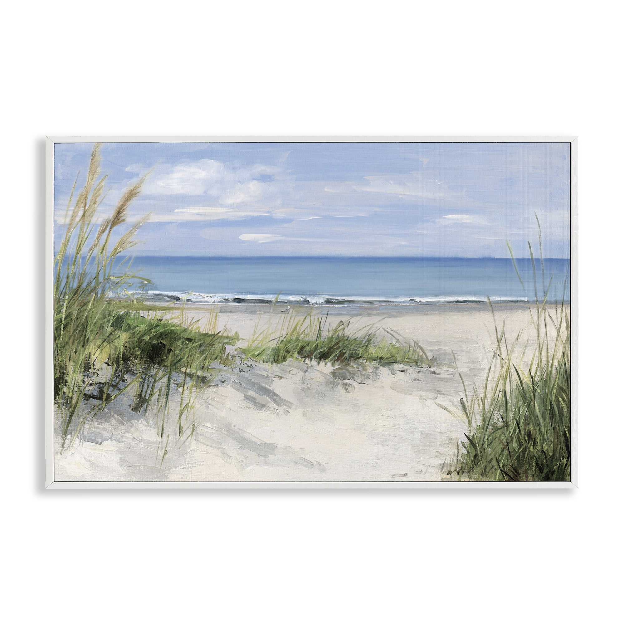Stupell Industries Tall Grasses by Beach Coast White Framed Giclee Art, design by Sally Swatland