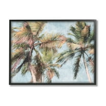 Stupell Industries Tall Looming Breezy Palm Trees Graphic Art Black Framed Art Print Wall Art, Design by Nina Blue
