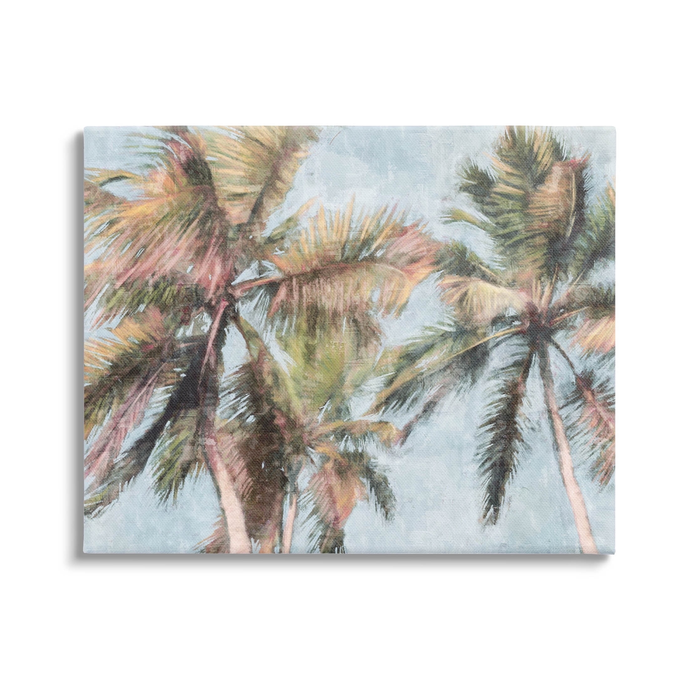 Stupell Industries Tall Looming Breezy Palm Trees Graphic Art Gallery Wrapped Canvas Print Wall Art, Design by Nina Blue