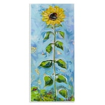 Stupell Industries Tall Looming Sunflower Plants & Flowers Painting Unframed Art Print Wall Art, 7 x 17