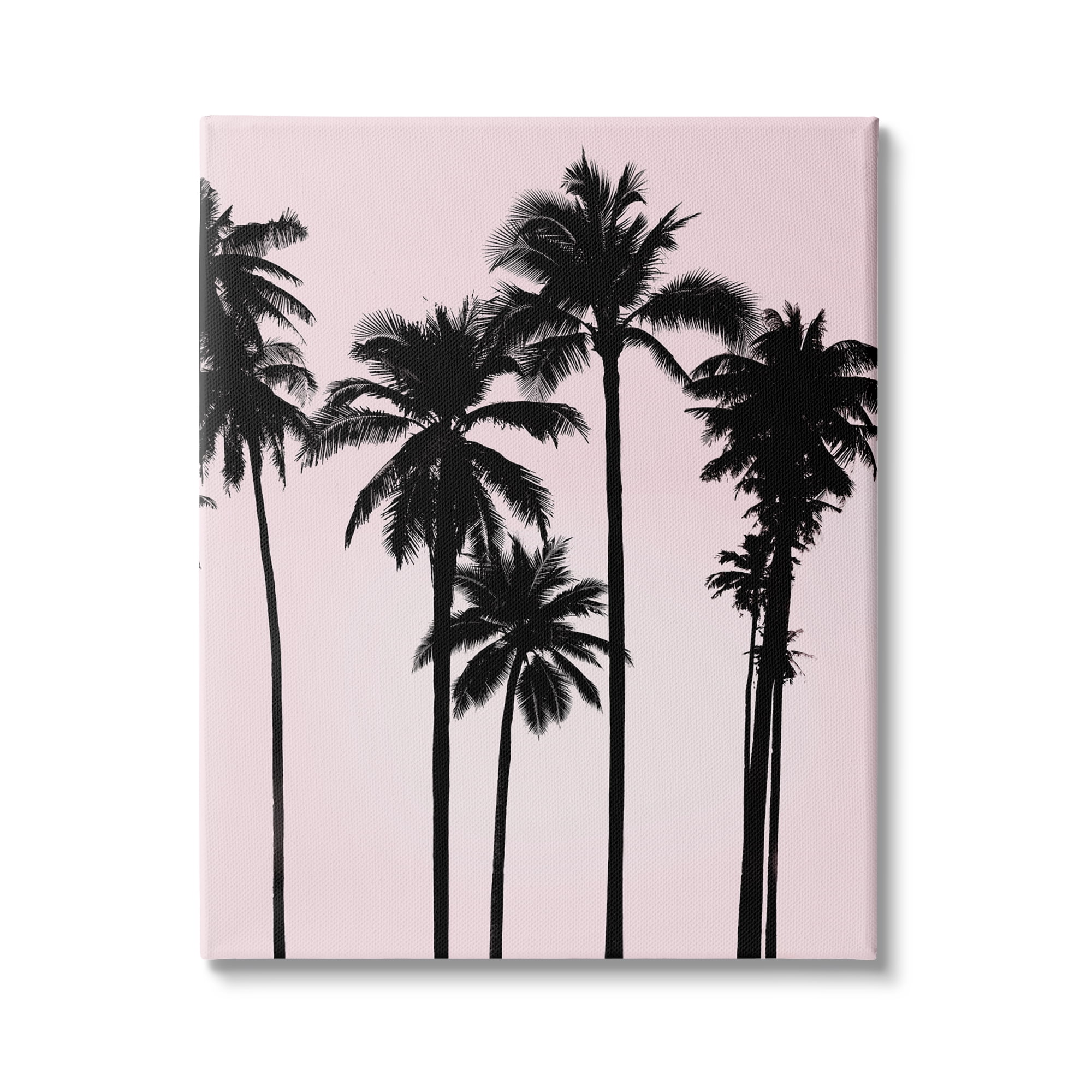 Stupell Industries Tall Palm Tree Silhouettes Soft Tropical Pink Sky, 36 x 48,Design by Mia Jensen