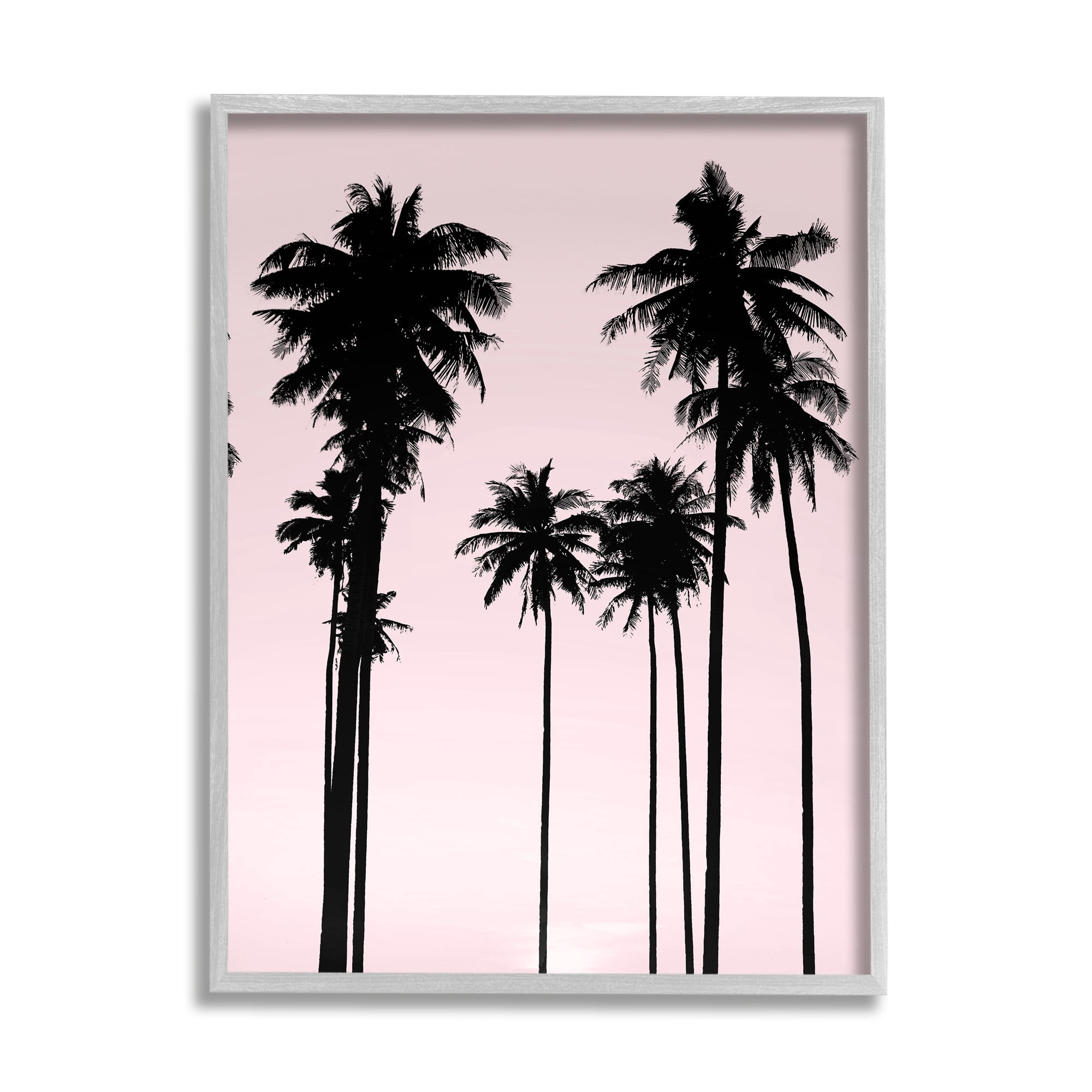 Stupell Industries Tall Palm Tree Silhouettes Tropical Pink Sky, 16 x 20, Design by Mia Jensen