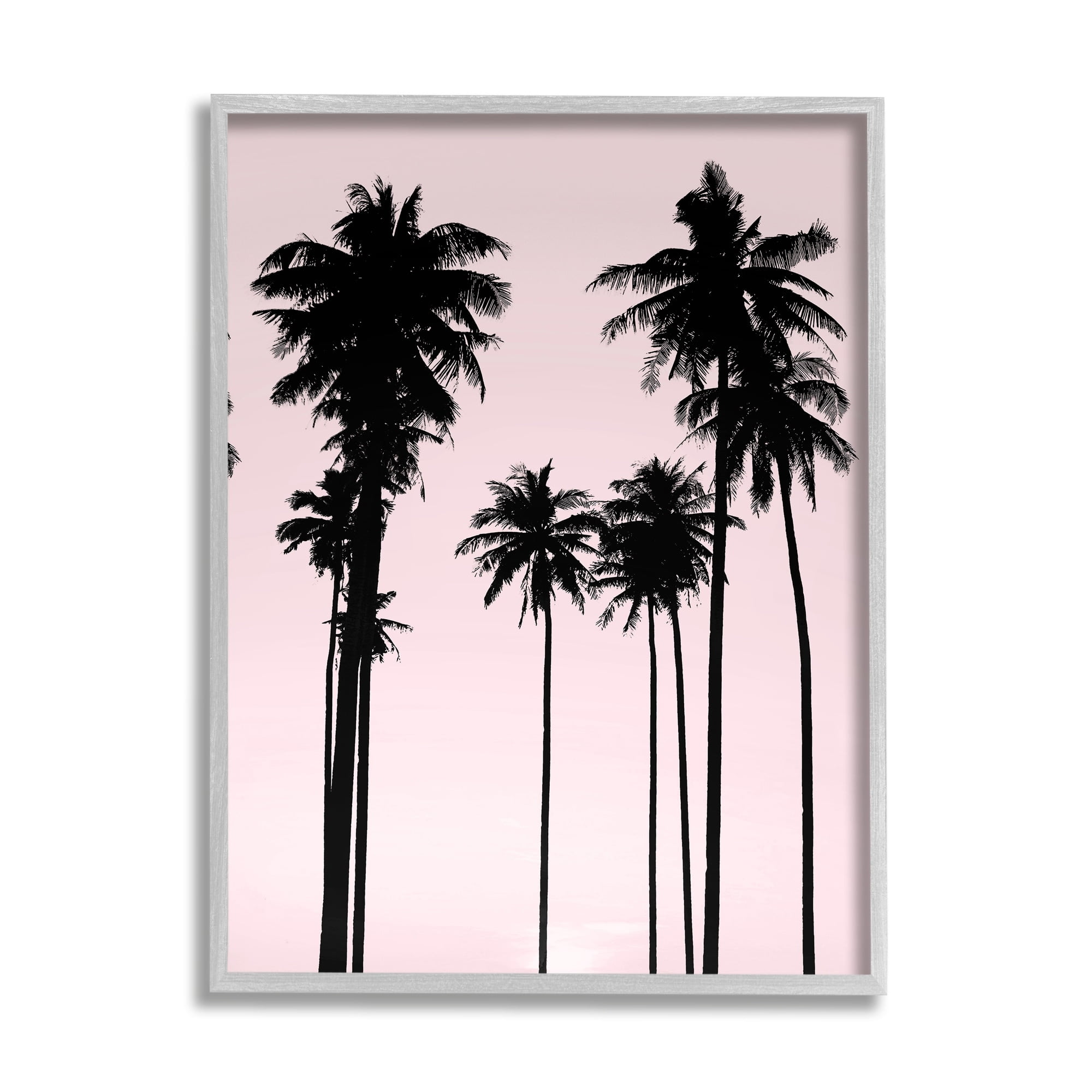 Stupell Industries Tall Palm Tree Silhouettes Tropical Pink Sky, 24 x 30, Design by Mia Jensen