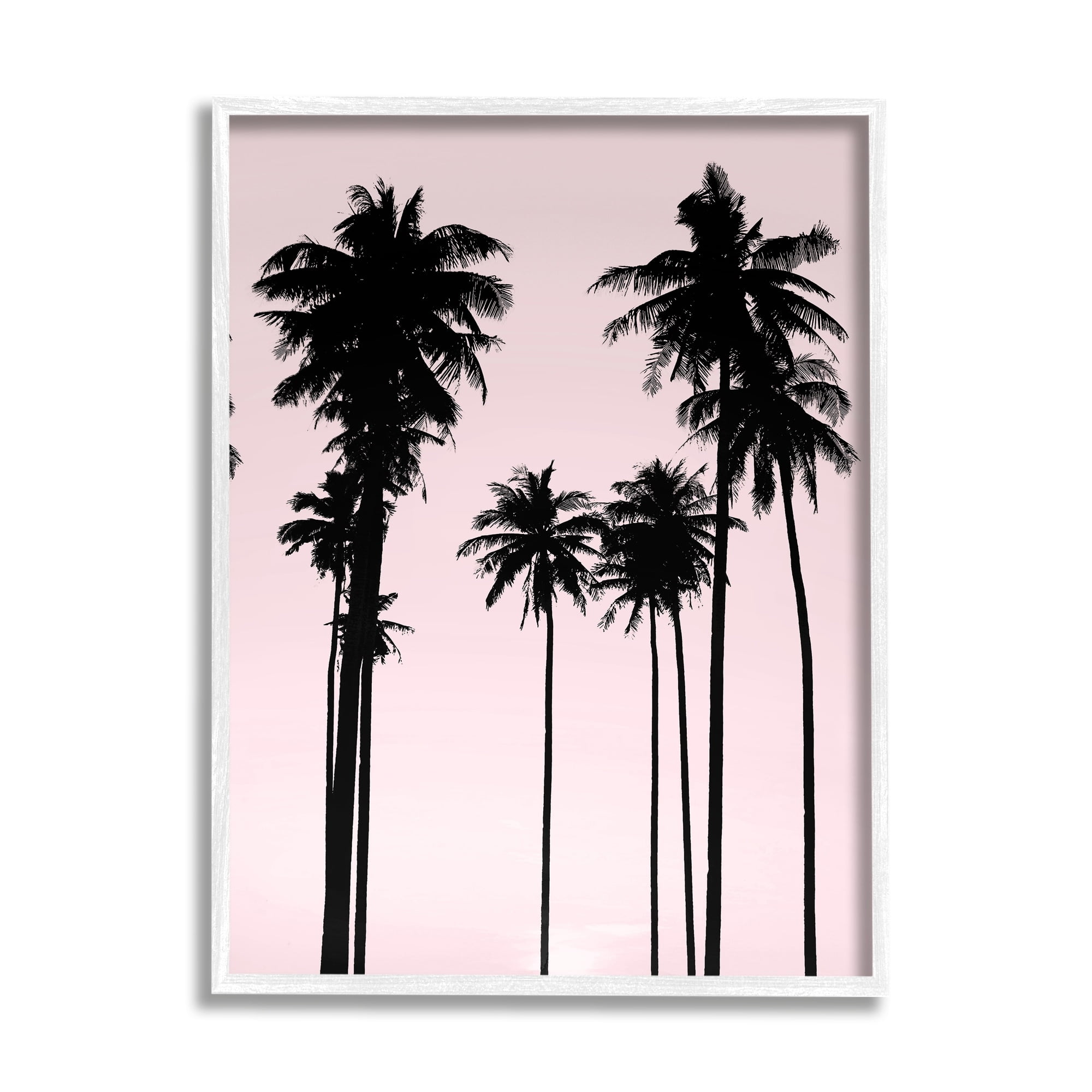 Stupell Industries Tall Palm Tree Silhouettes Tropical Pink Sky, 24 x 30, Design by Mia Jensen