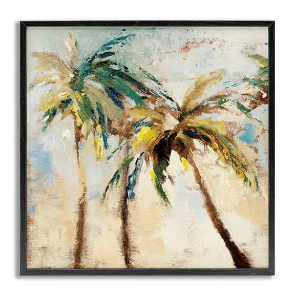 Stupell Industries Tall Palm Trees Abstract Botanical & Floral Painting Gray Framed Art Print Wall Art, 12 x 12