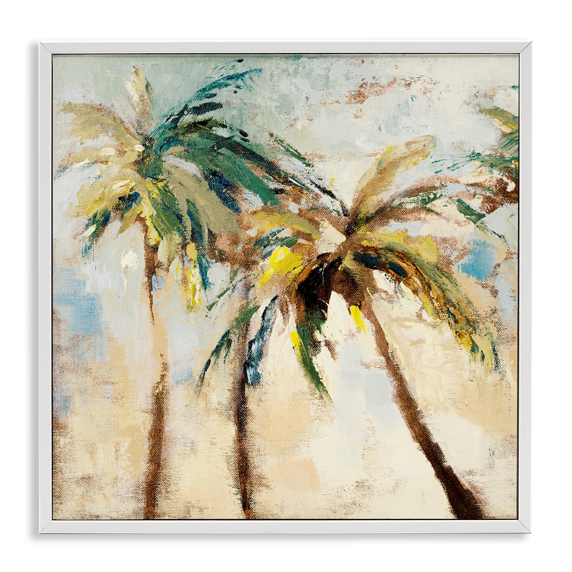 Stupell Industries Tall Palm Trees Abstract Botanical & Floral Painting White Framed Art Print Wall Art, 12 x 12