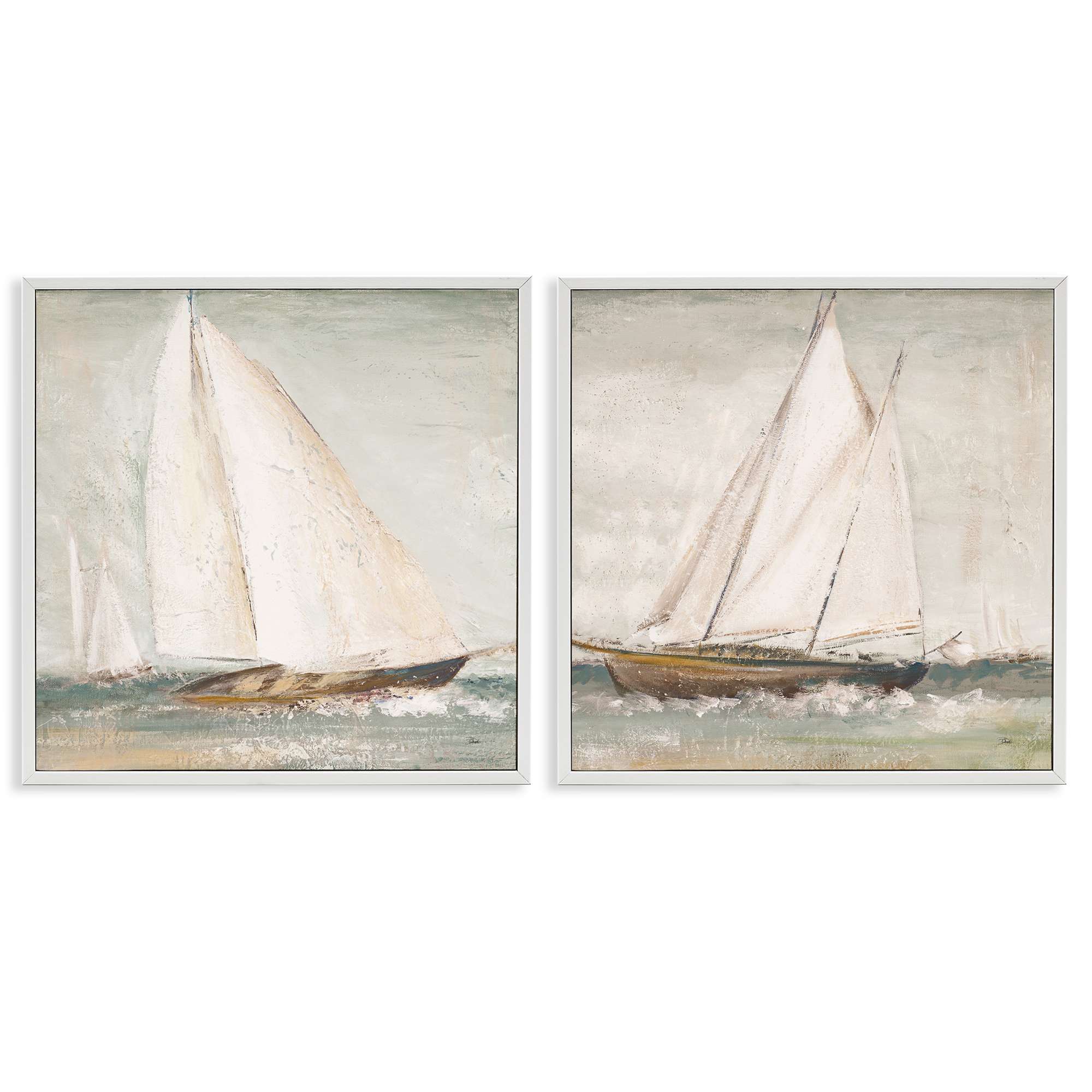 Stupell Industries Tall Ships at Sea Nautical & Beach Painting White ...