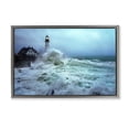 thumbnail image 1 of Stupell Industries Tall Splashing Waves Lighthouse Nautical & Beach Photography Gray Floater Framed Canvas Art Print Wall Art, 31 x 21, 1 of 10