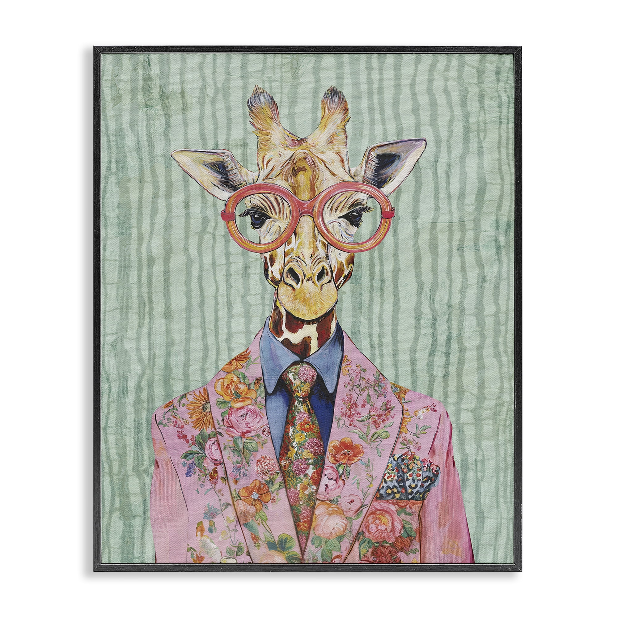 Stupell Industries Tall Stylish Giraffe Black Framed Giclee Art, design by Svetlana Aleynikova