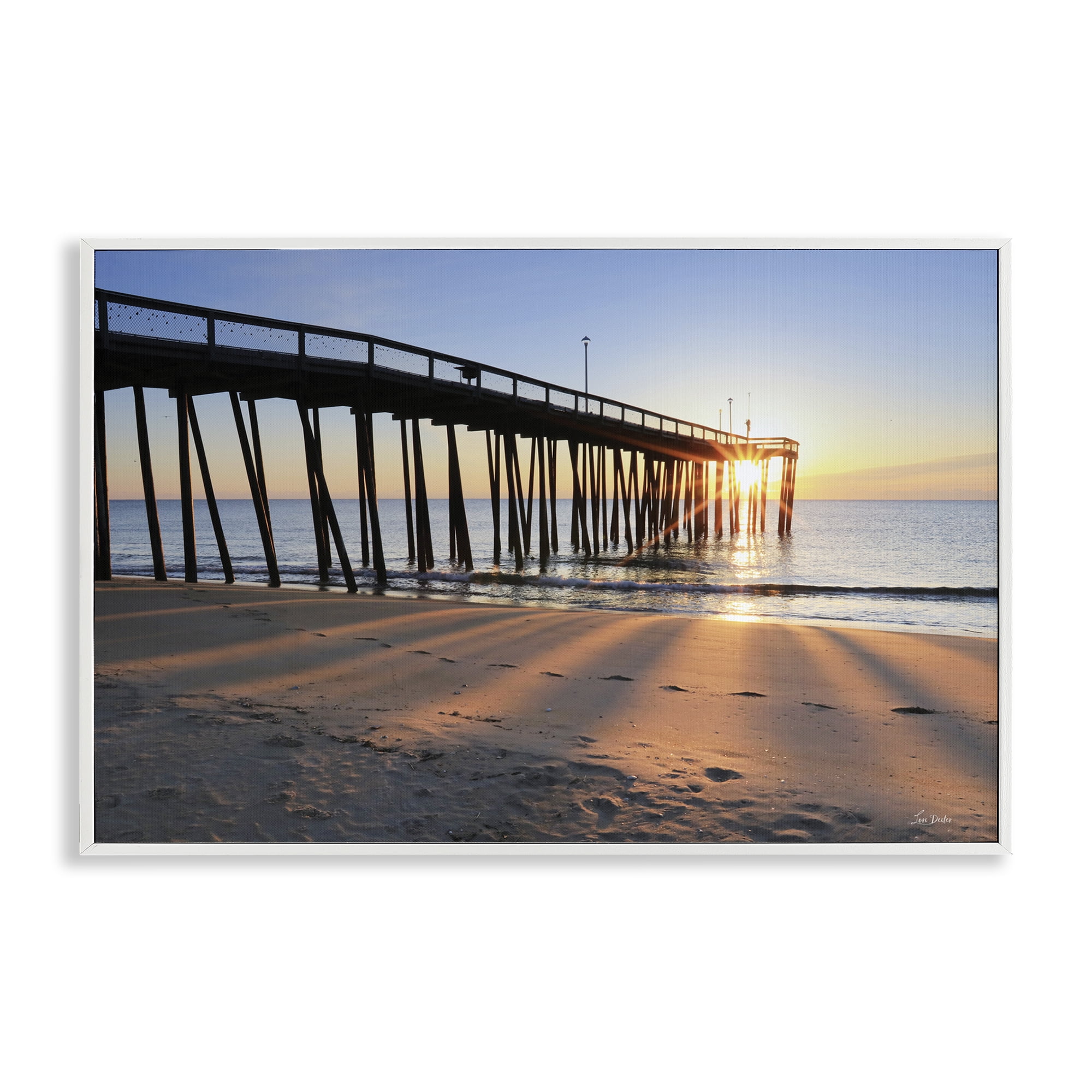 Stupell Industries Tall Sunlit Dock Landscape & Nature Photography White Framed Art Print Wall Art, 30 x 20