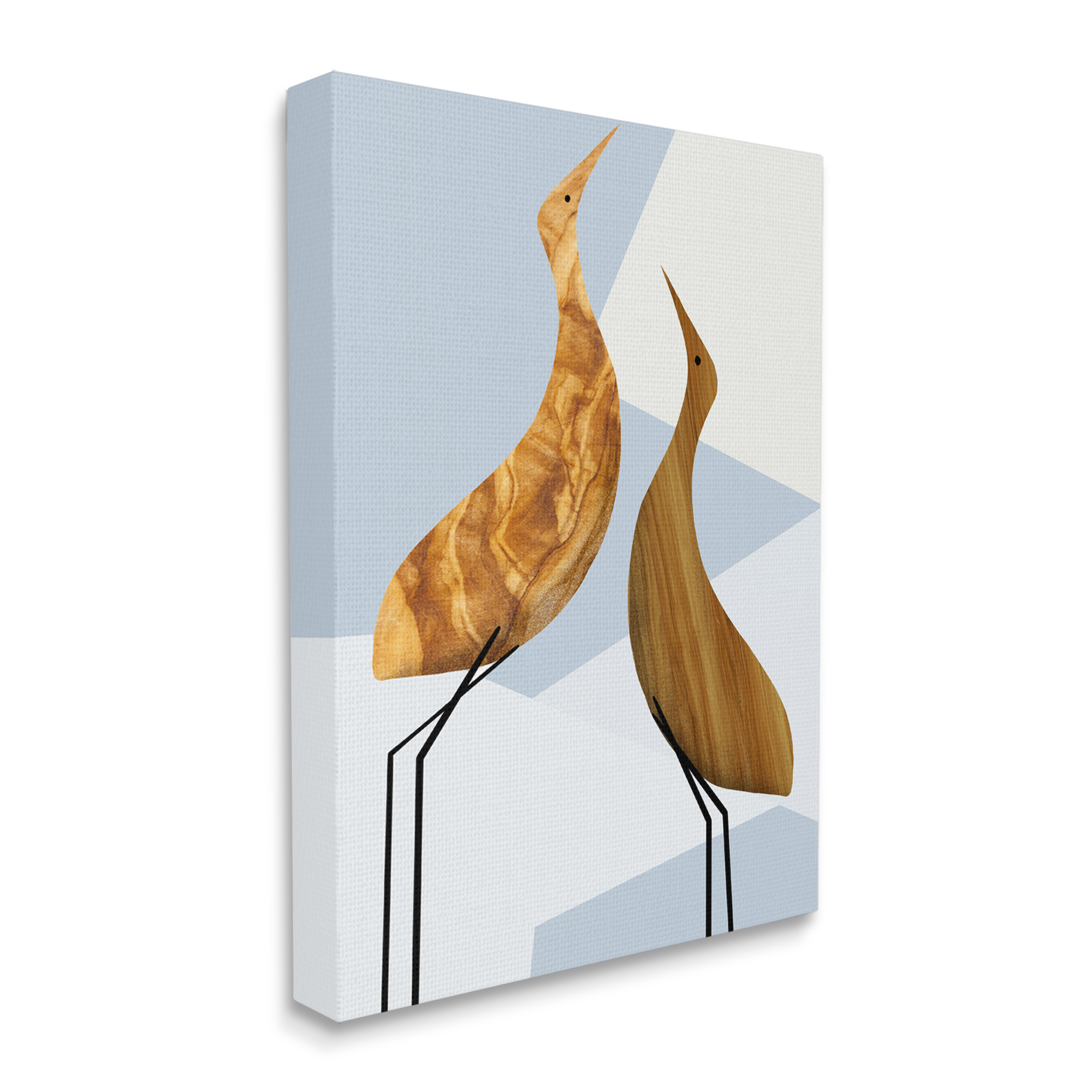 Stupell Industries Tall Tree Pattern Birds Blue Geometric Shapes Canvas Wall Art by Daphne Polselli