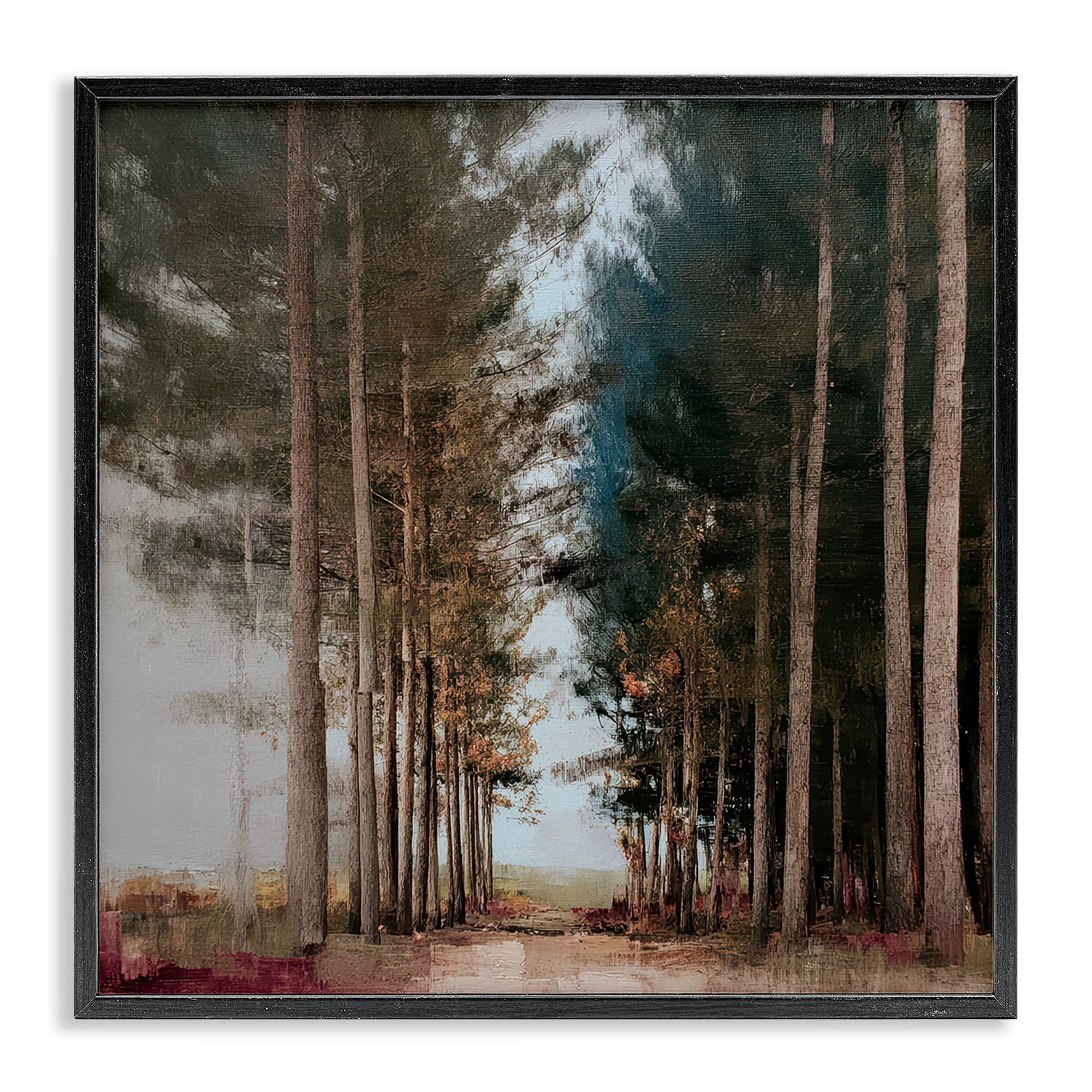 Stupell Industries Tall Trees Pathway Black Framed Giclee Art, design by Kim Curinga