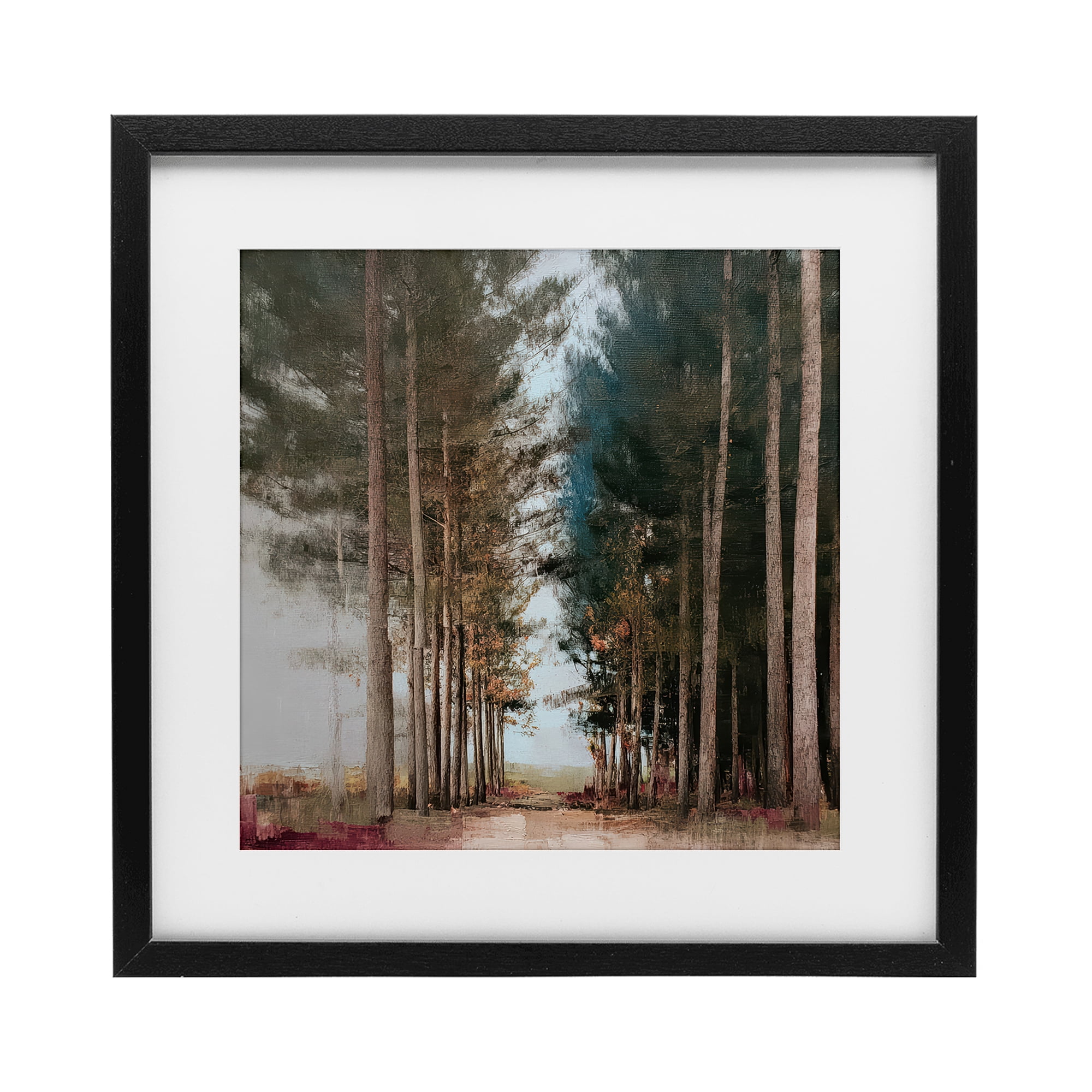 Stupell Industries Tall Trees Pathway Black Framed Print Under Glass, design by Kim Curinga
