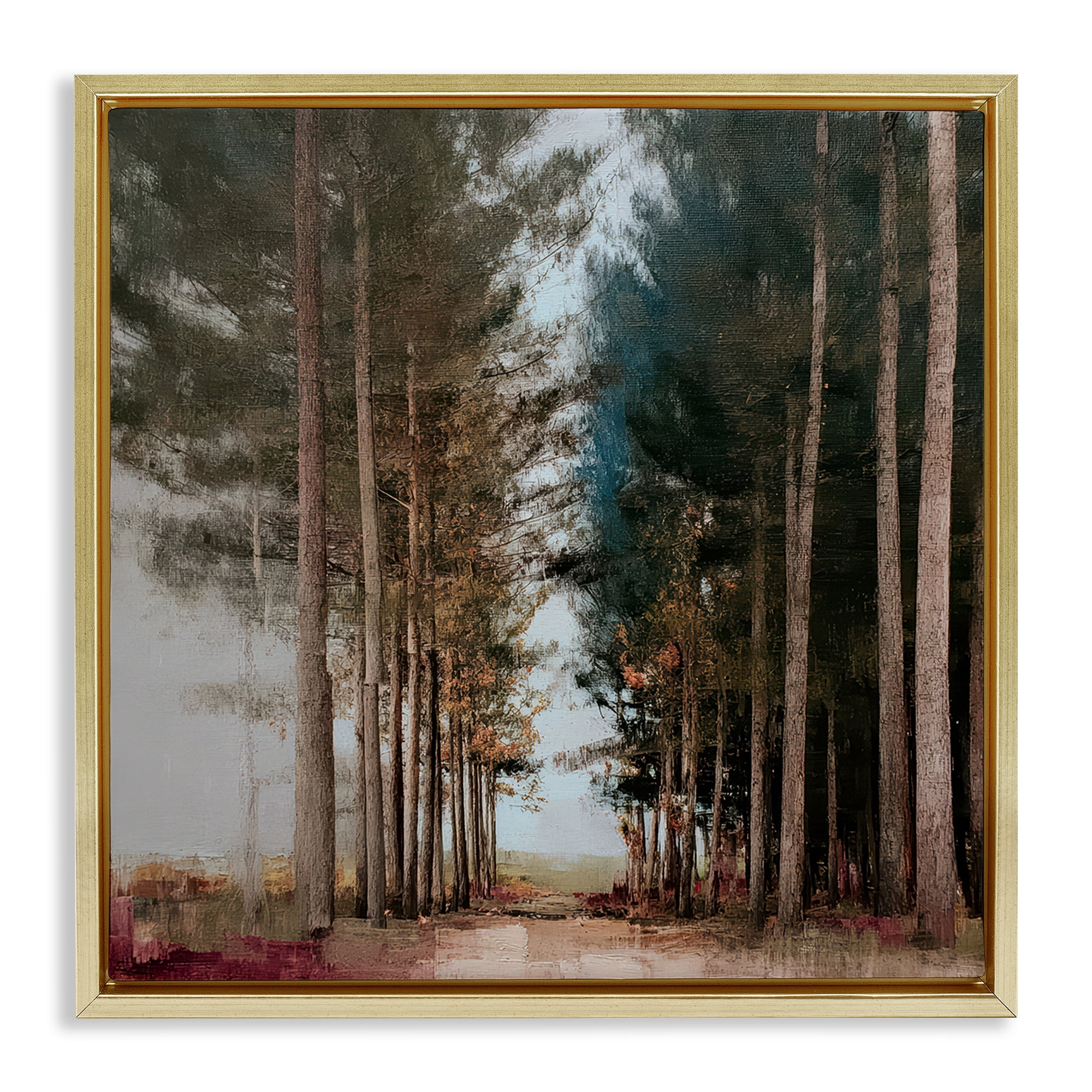 Stupell Industries Tall Trees Pathway Gold Framed Floater Canvas Wall Art, design by Kim Curinga