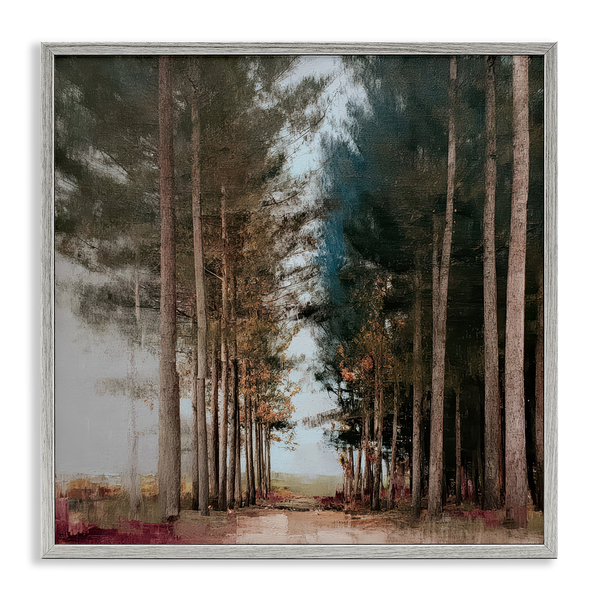 Stupell Industries Tall Trees Pathway Gray Framed Giclee Art, design by Kim Curinga
