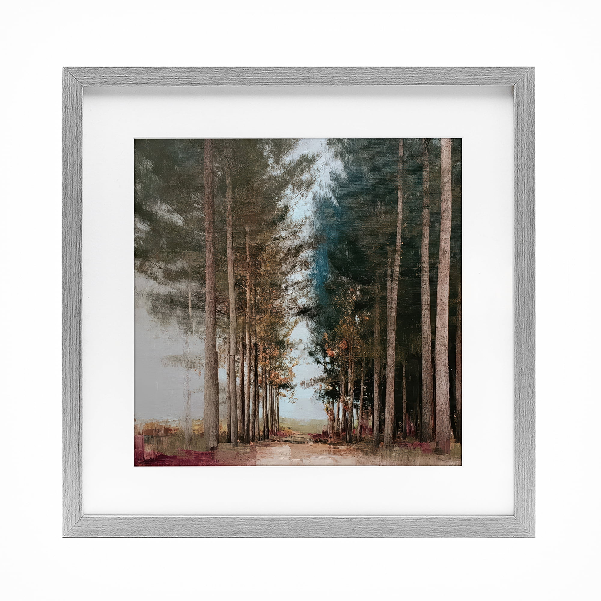 Stupell Industries Tall Trees Pathway Gray Framed Print Under Glass, design by Kim Curinga