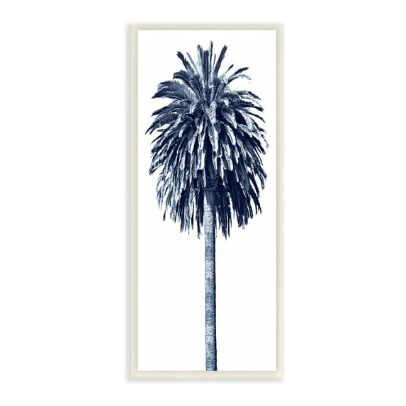 Stupell Industries Tall Tropical Palm Tree Plant Greyscale Photography Wood Wall Art, 7 x 17, Design by Devon Davis