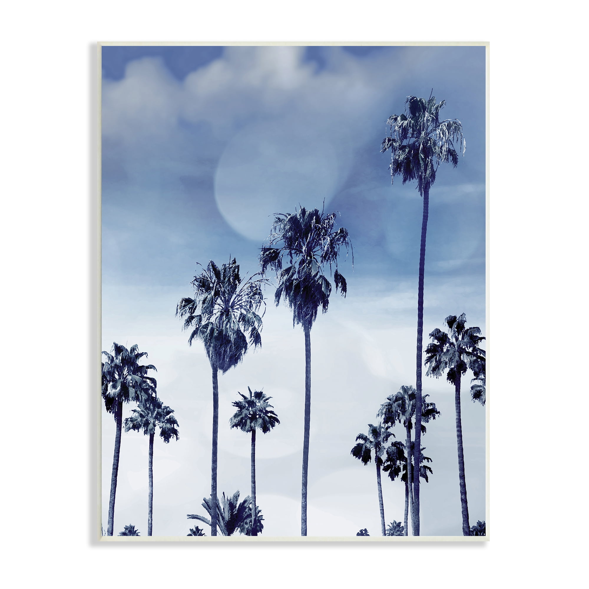 Stupell Industries Tall Tropical Pine Trees Monochromatic Blue Landscape, 10 x 15, Designed by Devon Davis