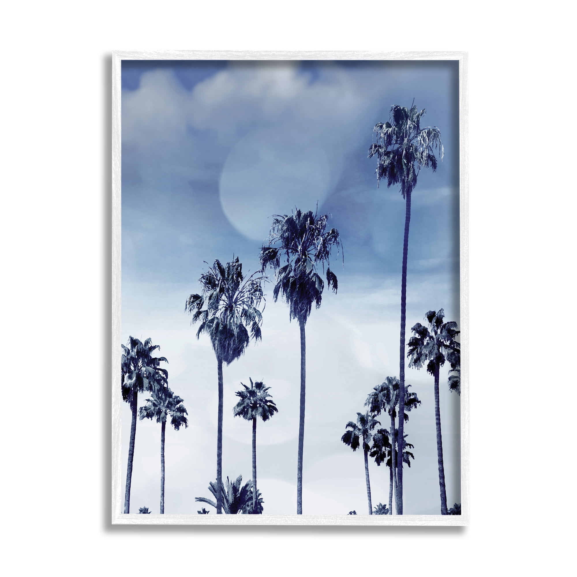 Stupell Industries Tall Tropical Pine Trees Monochromatic Blue Landscape, 16 x 20, Designed by Devon Davis