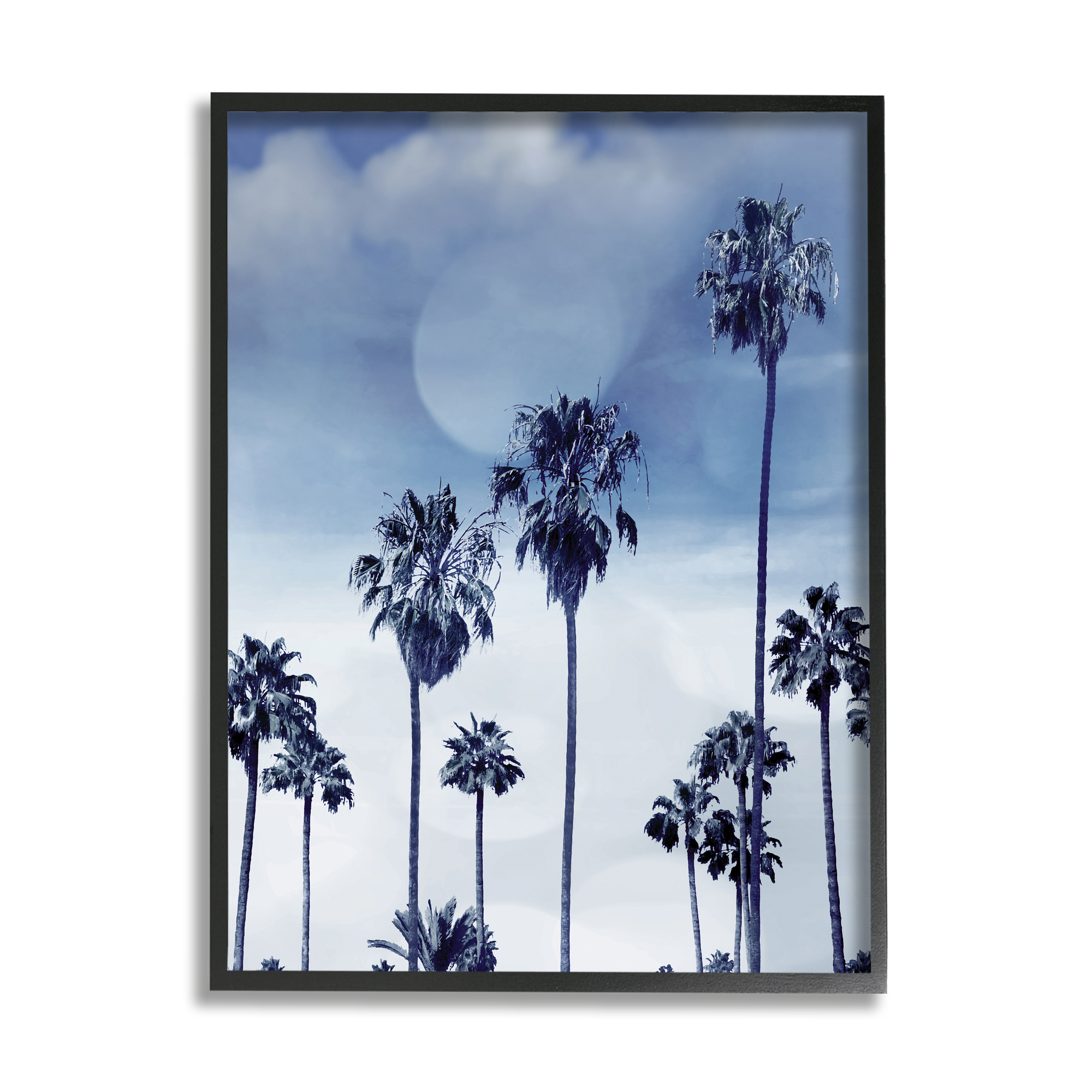 Stupell Industries Tall Tropical Pine Trees Monochromatic Blue Landscape, 16 x 20, Designed by Devon Davis