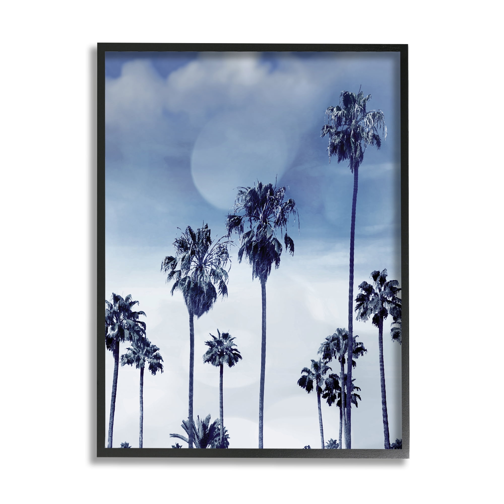 Stupell Industries Tall Tropical Pine Trees Monochromatic Blue Landscape, 24 x 30, Designed by Devon Davis