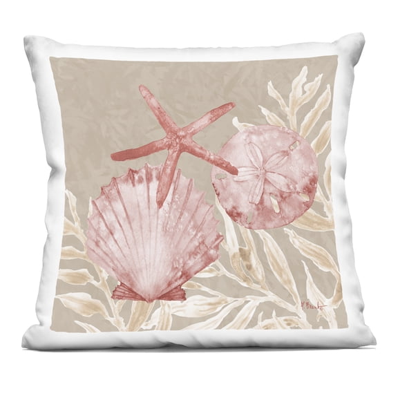 Stupell Industries Tampico Shells & Starfish Decorative Printed Throw Pillow design by Paul Brent, 18 x 7 x 18