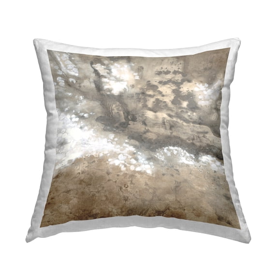 Stupell Industries Tan Abstract Splash Square Decorative Printed Throw Pillow, 18 x 18