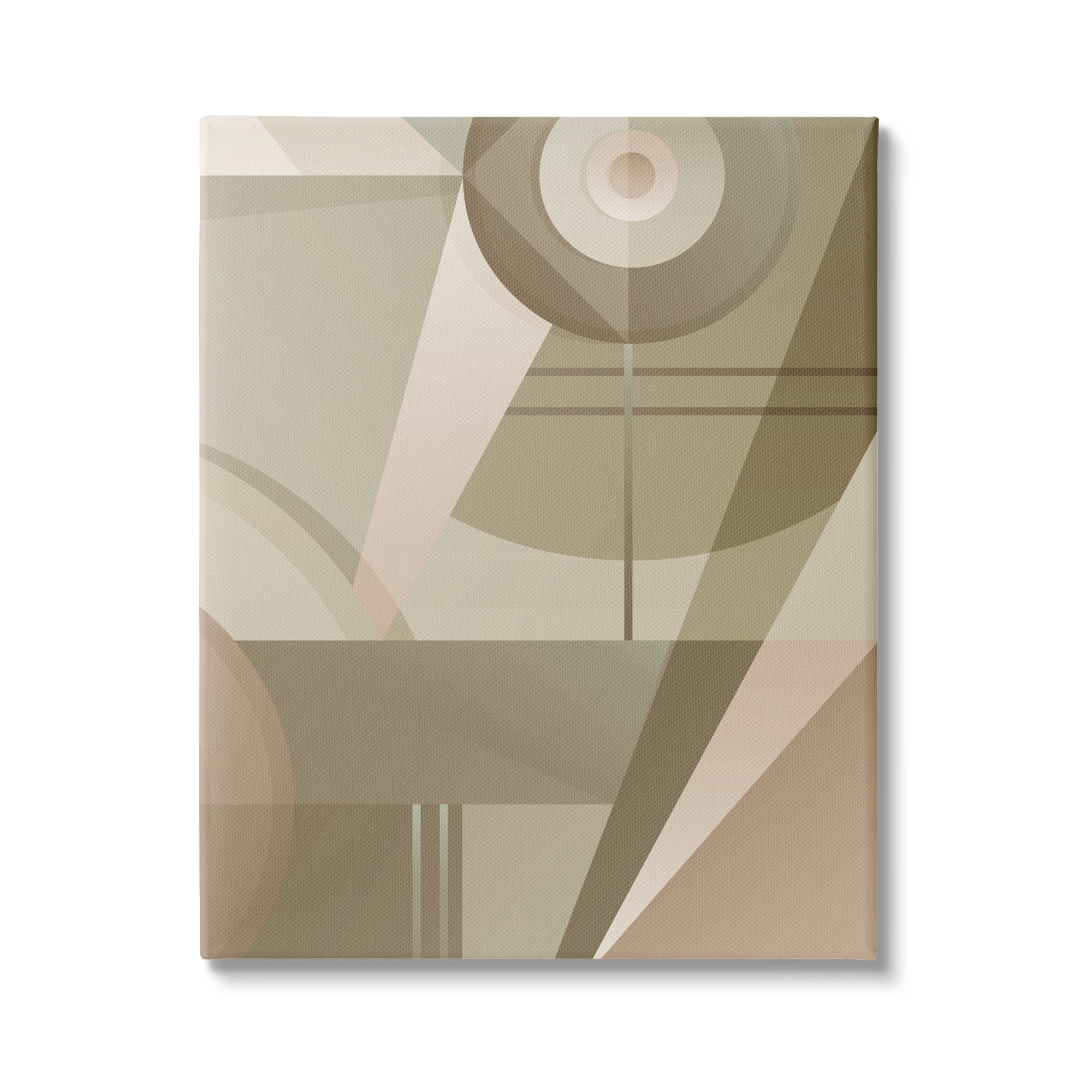 Stupell Industries Tan Geometric Abstract Abstract Painting Gallery Wrapped Canvas Art Print Wall Art, 30 x 40