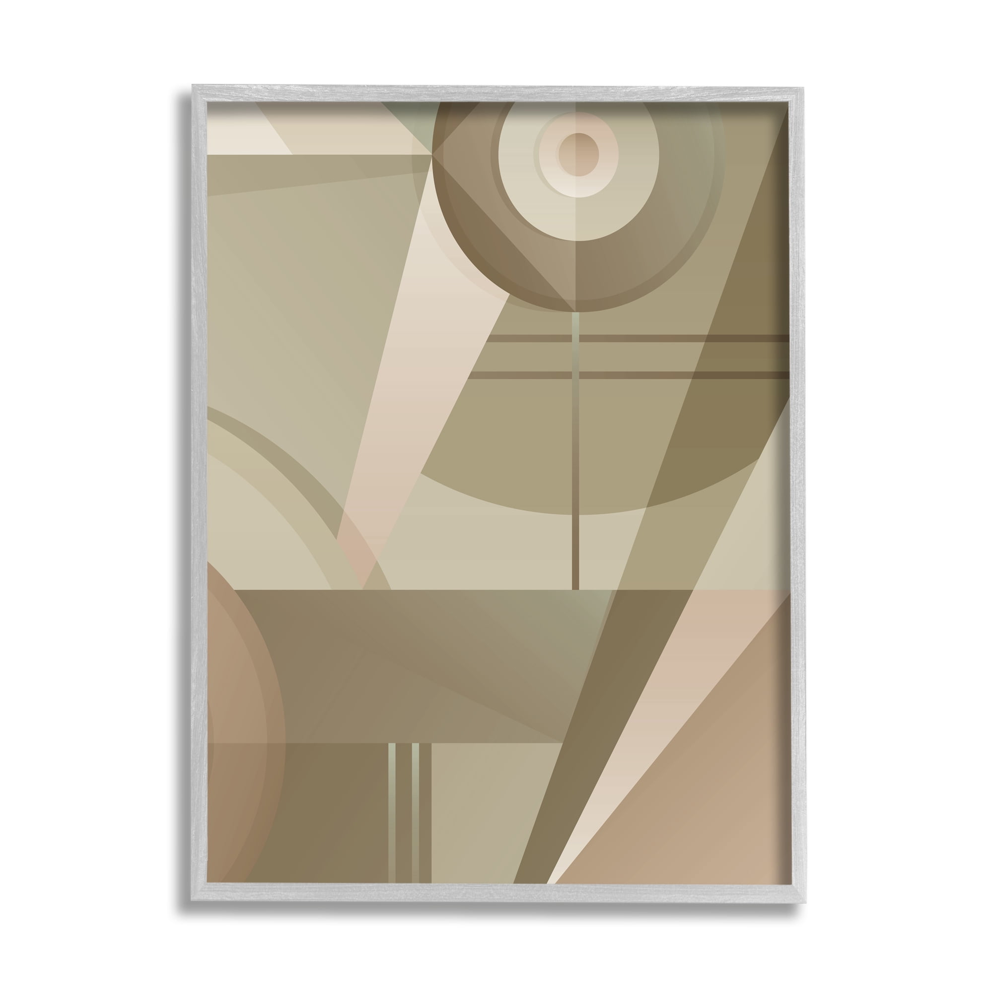 Stupell Industries Tan Geometric Abstract Abstract Painting Gray Framed Art Print Wall Art, 11 x 14