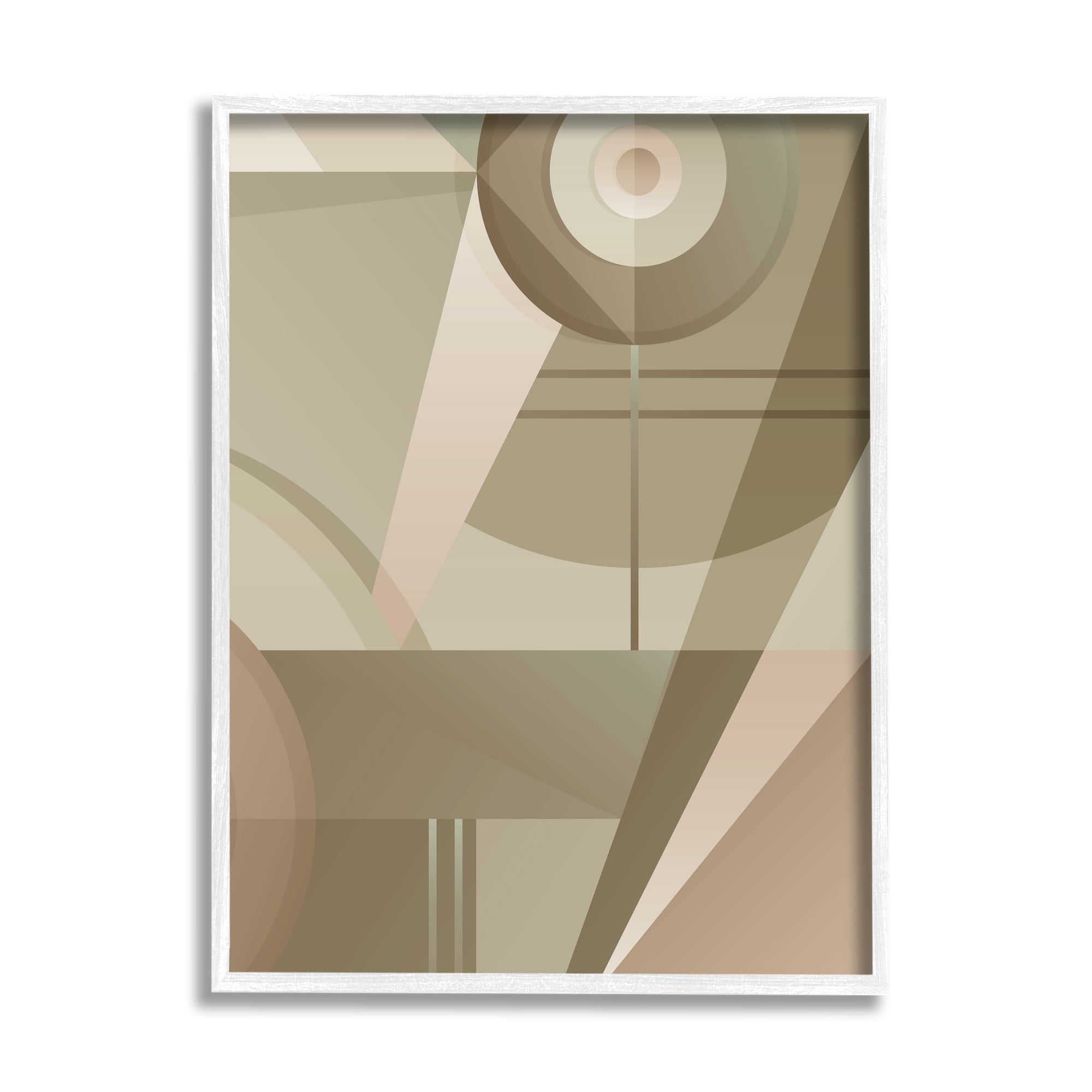 Stupell Industries Tan Geometric Abstract Abstract Painting White Framed Art Print Wall Art, 11 x 14