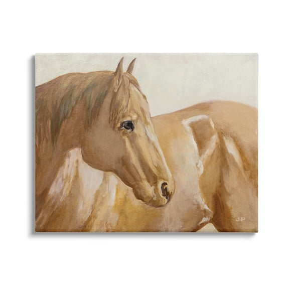 Stupell Industries Tan Horse Painting Animals & Insects Painting Gallery Wrapped Canvas Print Wall Art, 20 x 16