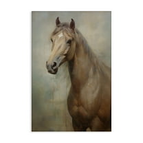 Stupell Industries Tan Horse Visage Animals & Insects Painting Gallery Wrapped Canvas Art Print Wall Art, 16 x 24