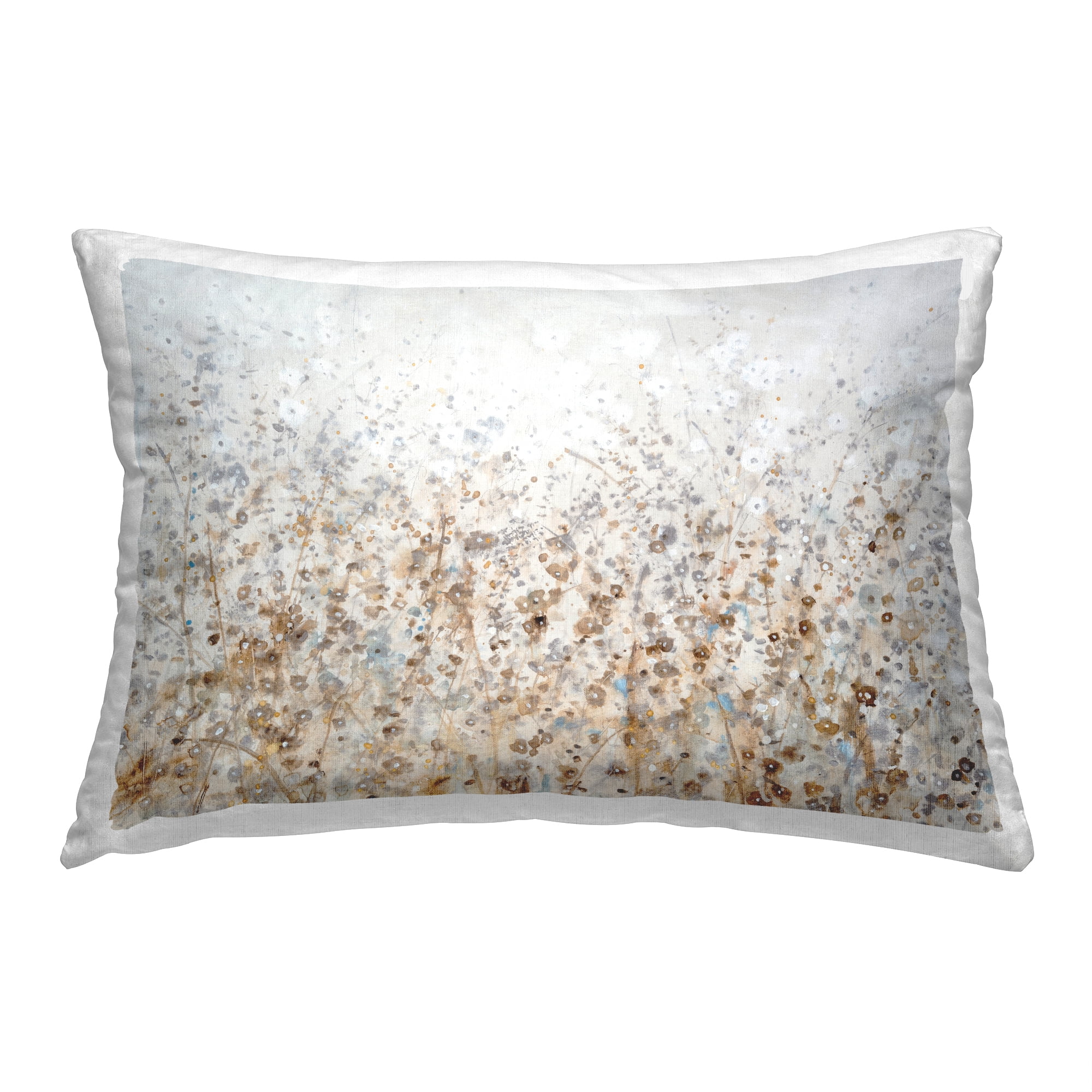 Stupell Industries Tan Modern Florals Decorative Printed Throw Pillow, 14 x 20