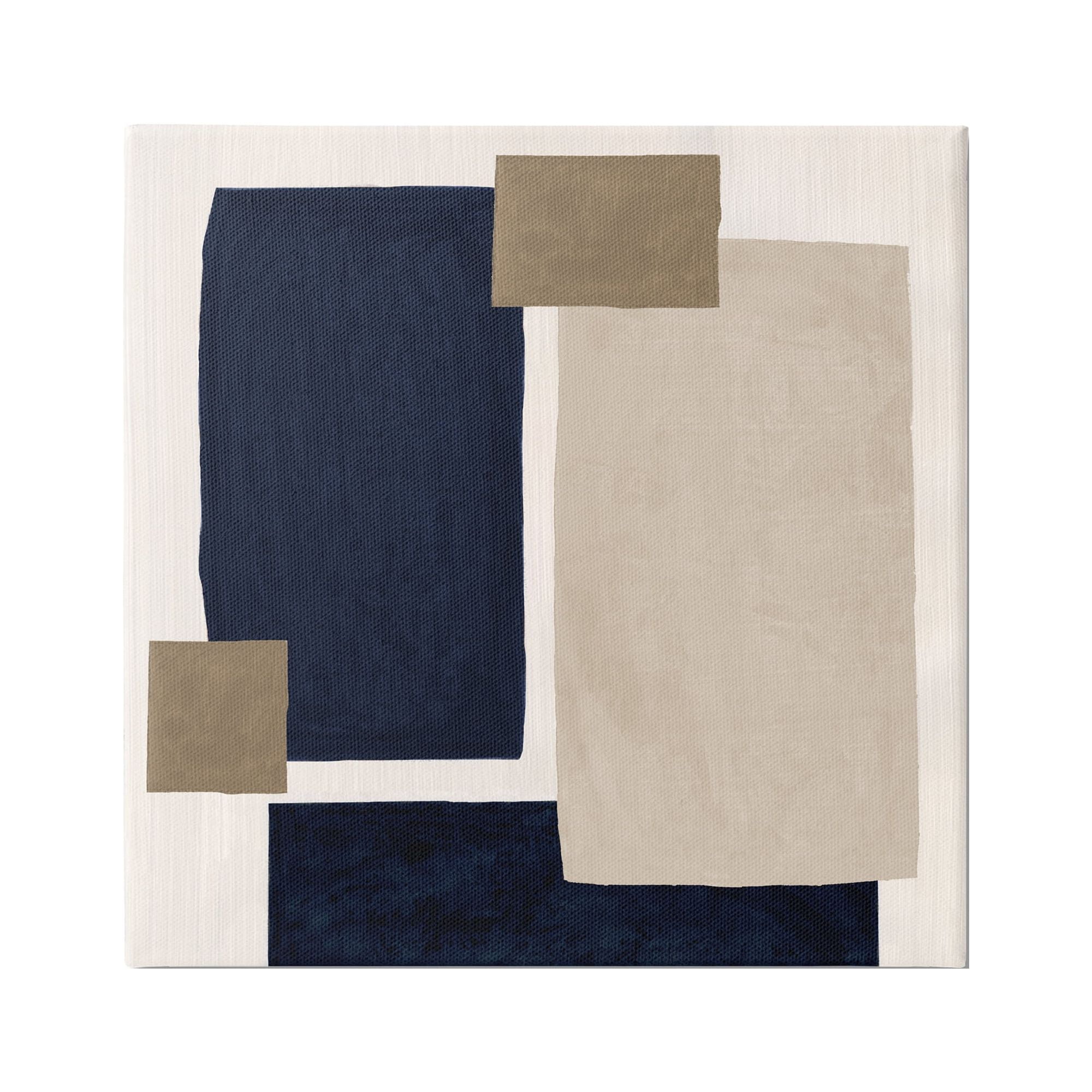 Stupell Industries Tan Overlapping Squares Abstract Painting Gallery Wrapped Canvas Art Print Wall Art, 17 x 17