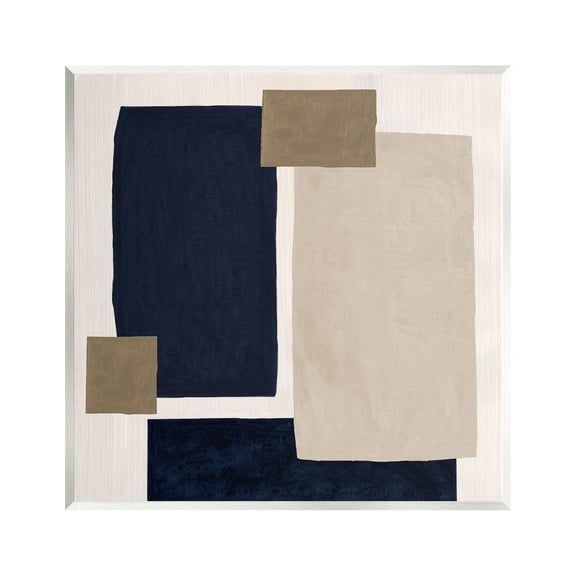 Stupell Industries Tan Overlapping Squares Abstract Painting Unframed Art Print Wall Art, 12 x 12