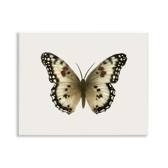 Stupell Industries Tan Symmetrical Butterfly Animals Painting Unframed Art Print Wall Art, 14 x 11