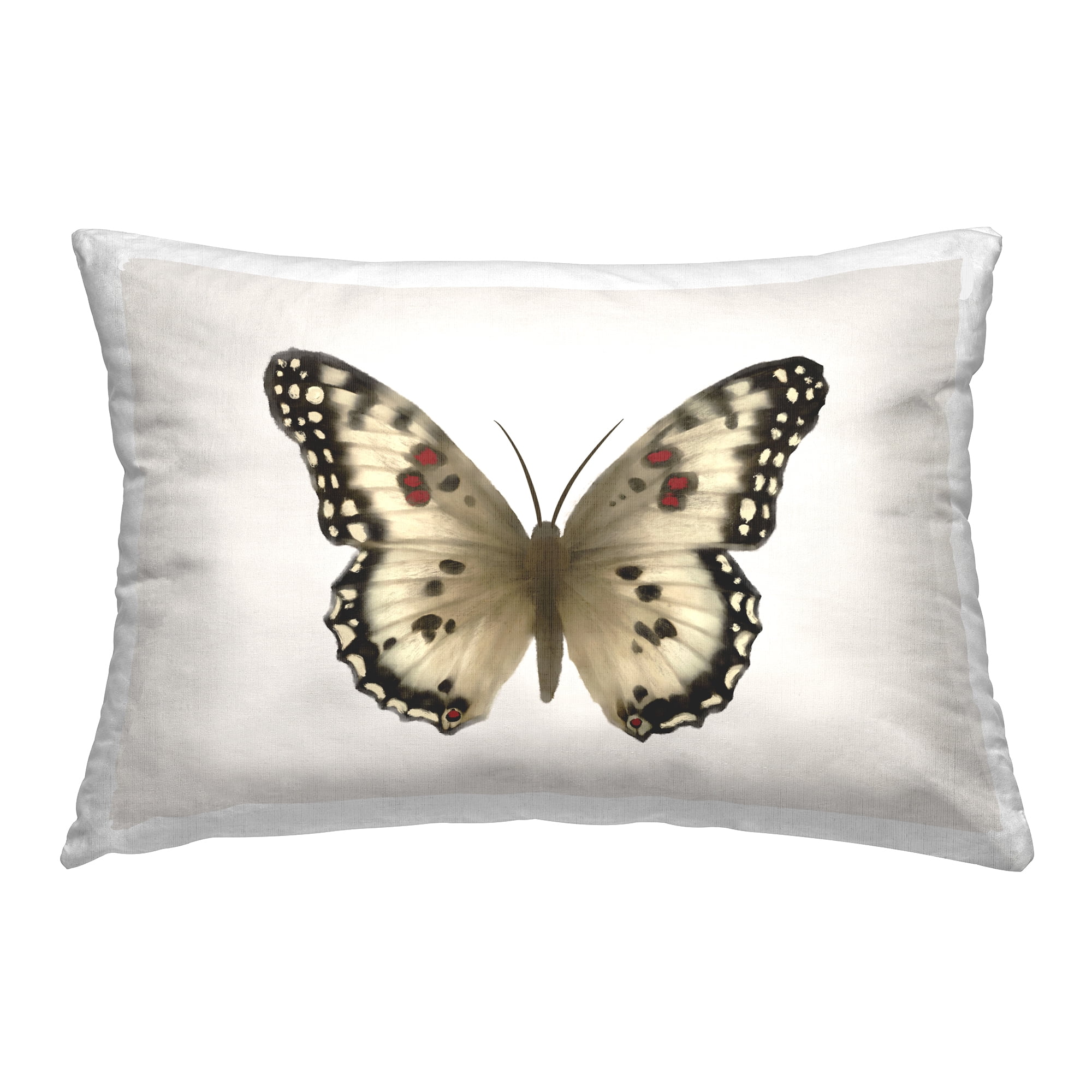 Stupell Industries Tan Symmetrical Butterfly Decorative Printed Throw Pillow Design by Elizabeth Medley.