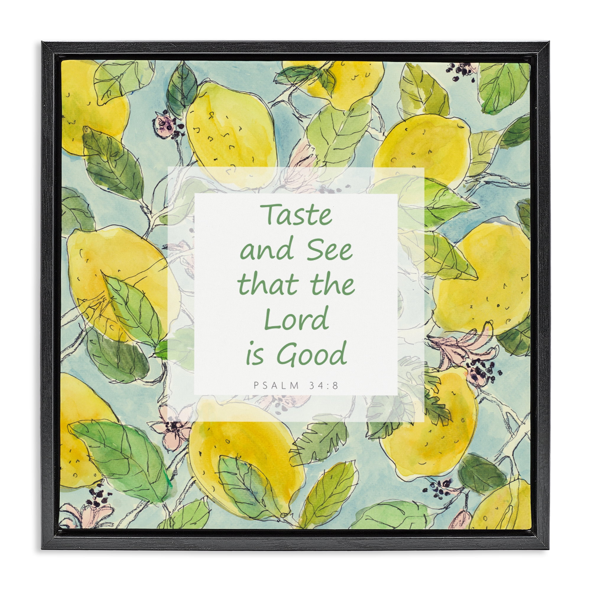 Stupell Industries Taste & See Lord Is Good Black Framed Floater Canvas Wall Art, design by Lanie Loreth