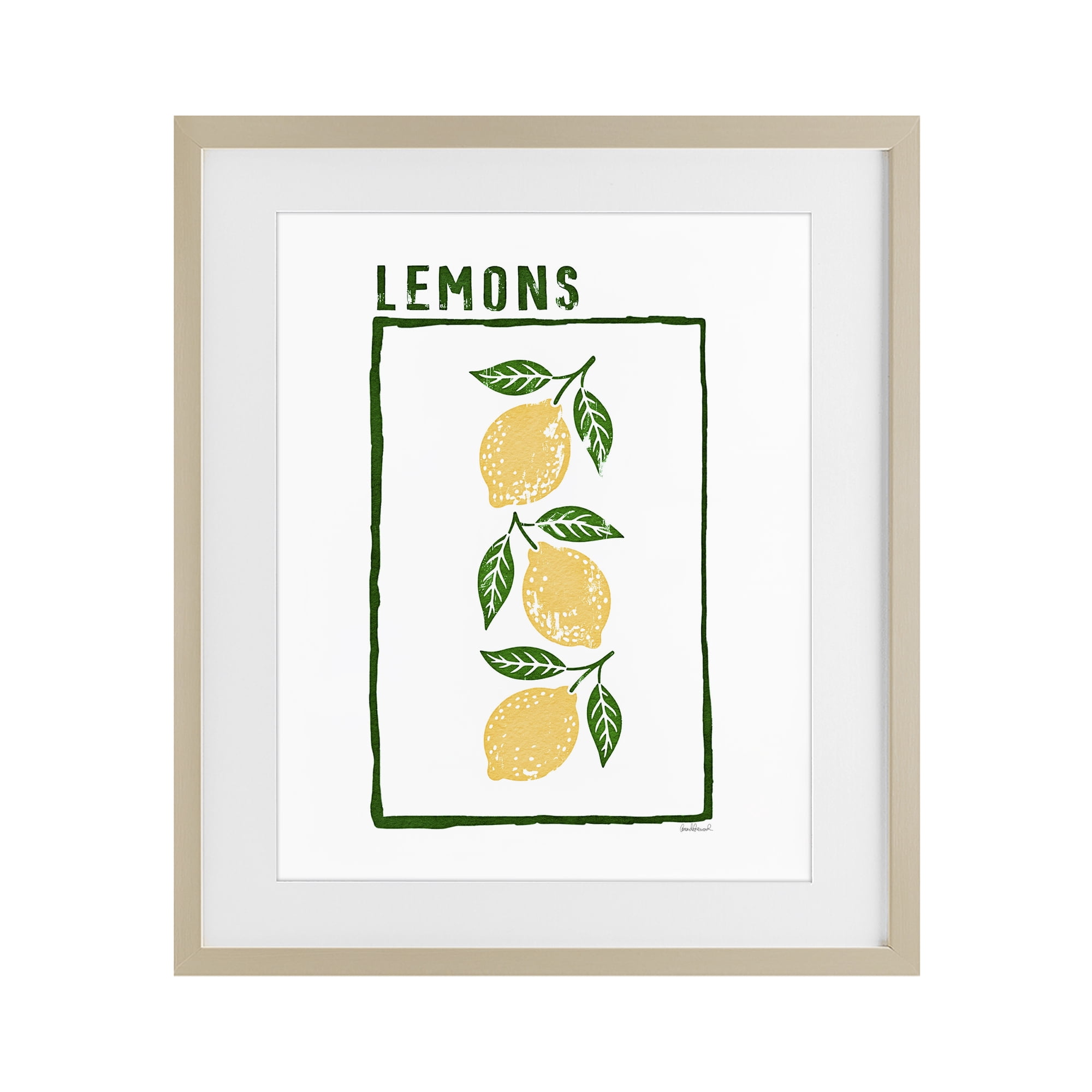 Stupell Industries Tasty Summer Lemons Birch Framed Print Under Glass, design by Amanda Greenwood