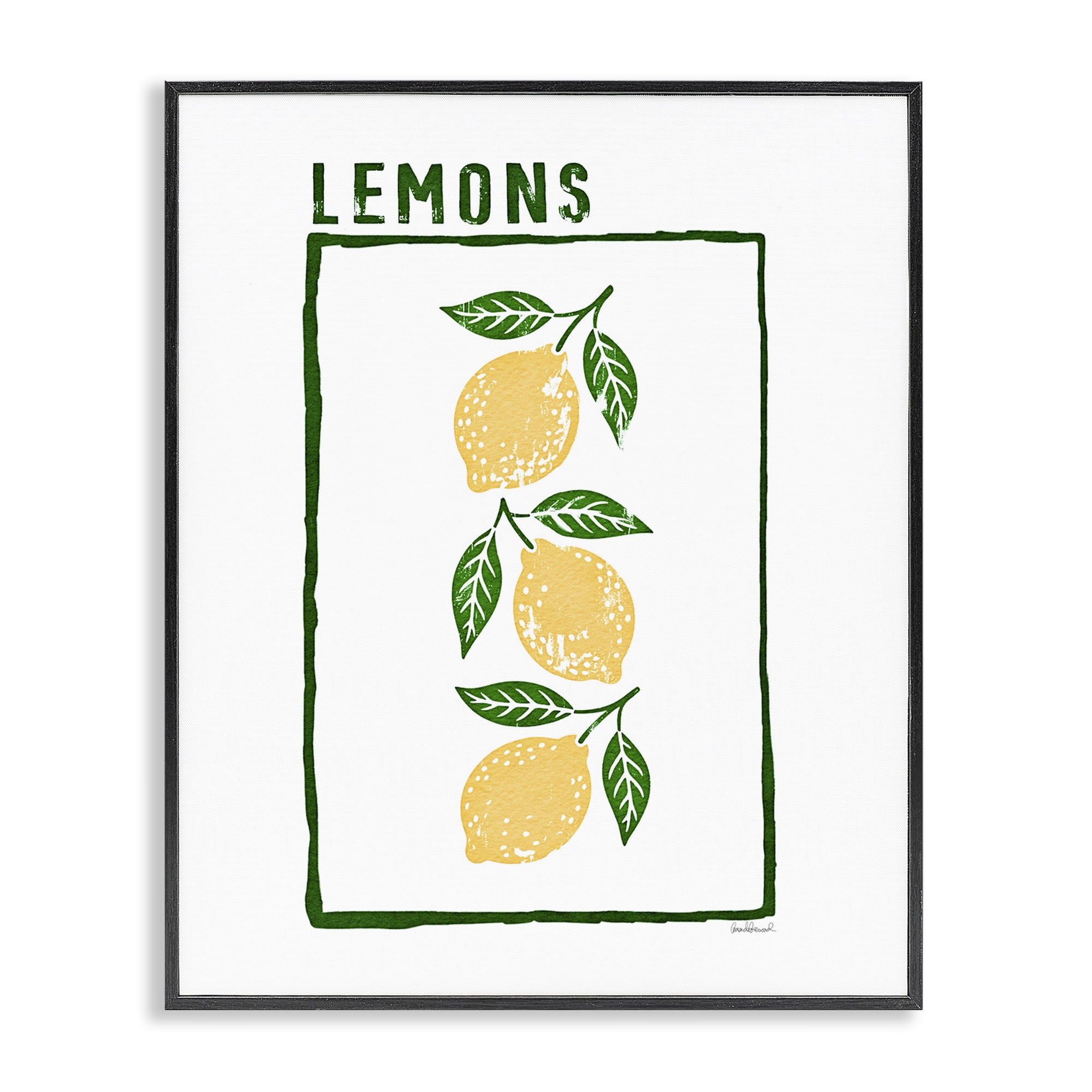Stupell Industries Tasty Summer Lemons Black Framed Giclee Art, design by Amanda Greenwood